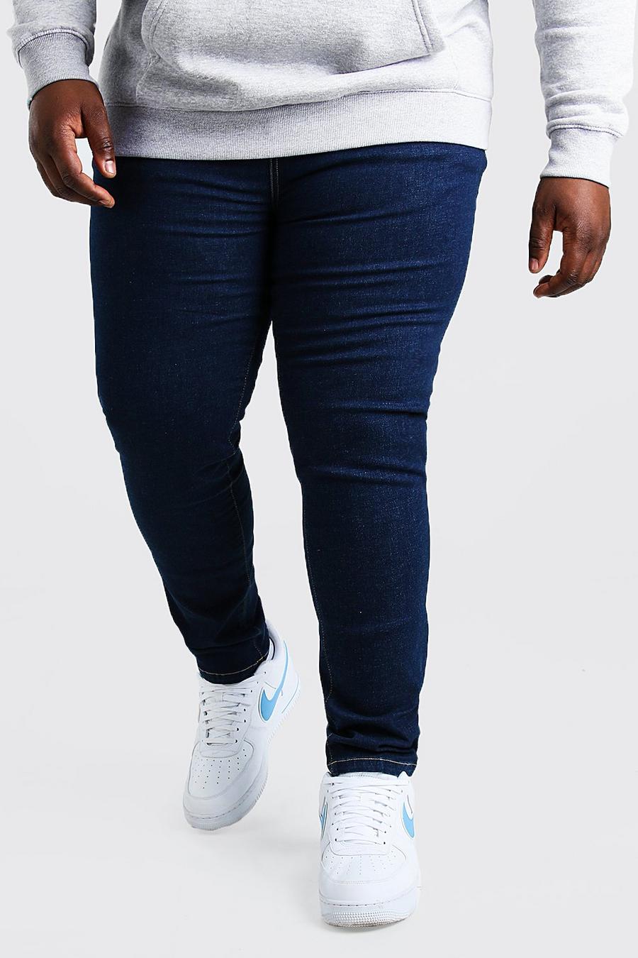כחול כהה מכנסי ג'ינס בגזרת סקיני לגברים גדולים וגבוהים image number 1