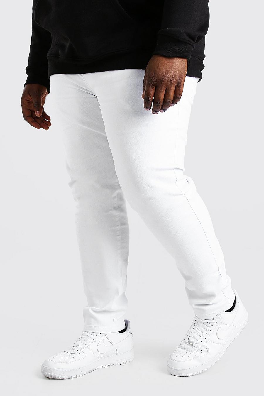 לבן מכנסי ג'ינס בגזרת סקיני לגברים גדולים וגבוהים image number 1