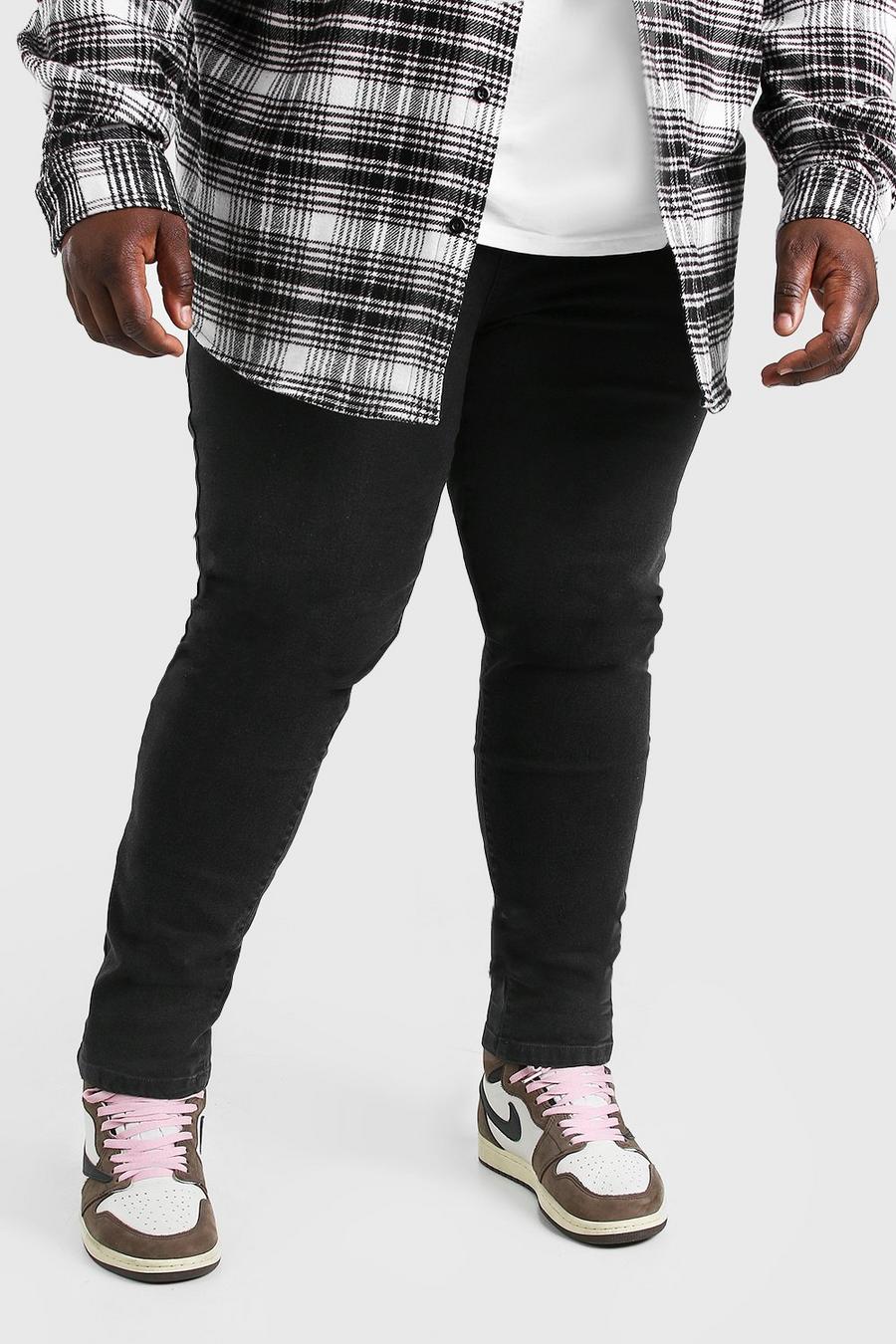 פחם מכנסי ג'ינס בגזרת סקיני לגברים גדולים וגבוהים image number 1
