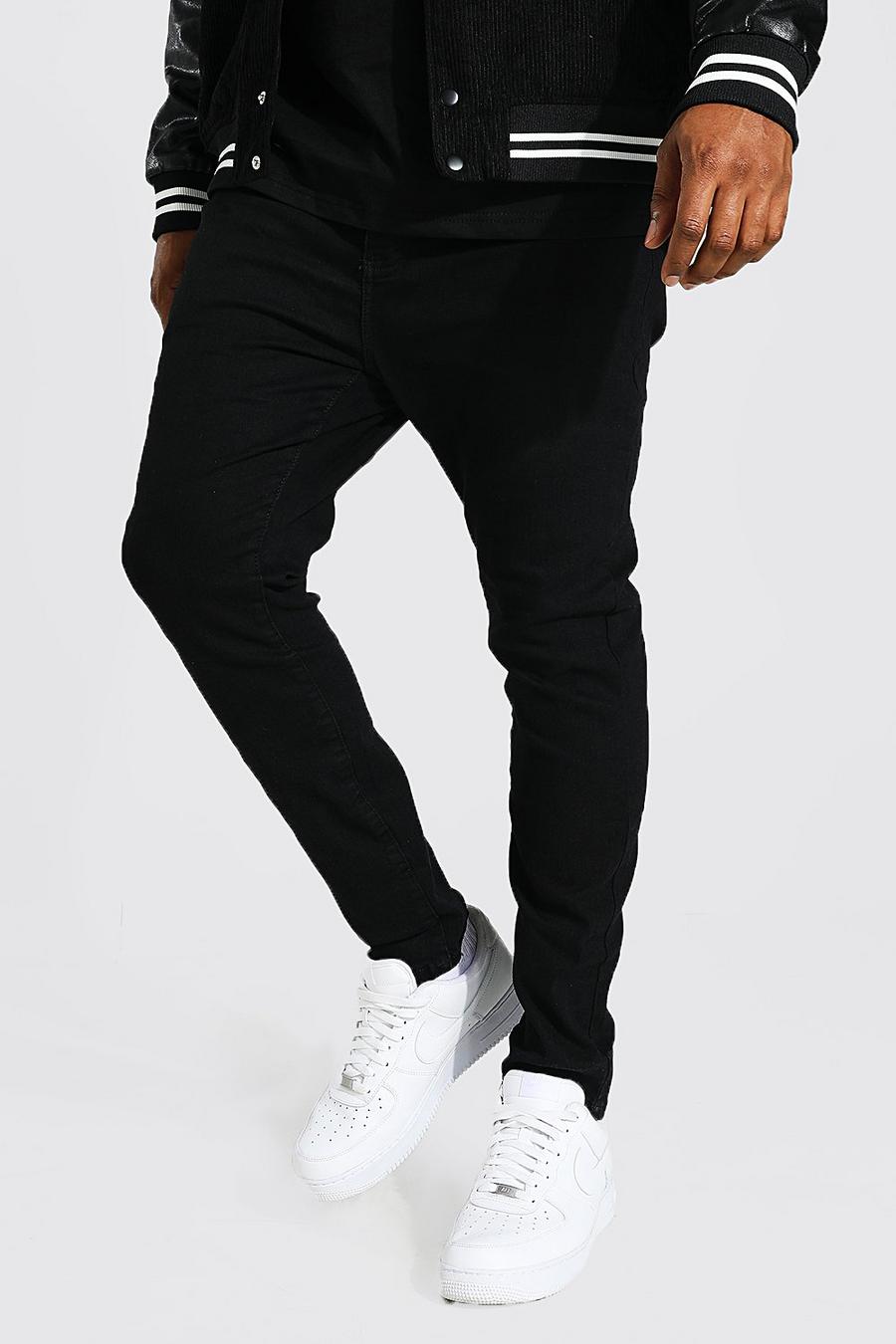 Jeans Plus Size Super Skinny Fit con taglio sul ginocchio, Nero black