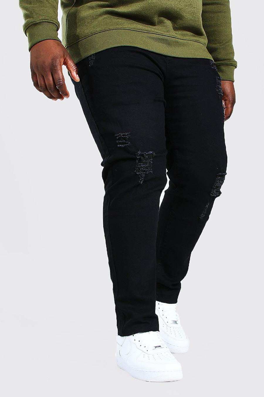 Black Plus Size Raw Hem Skinny Fit Jean image number 1