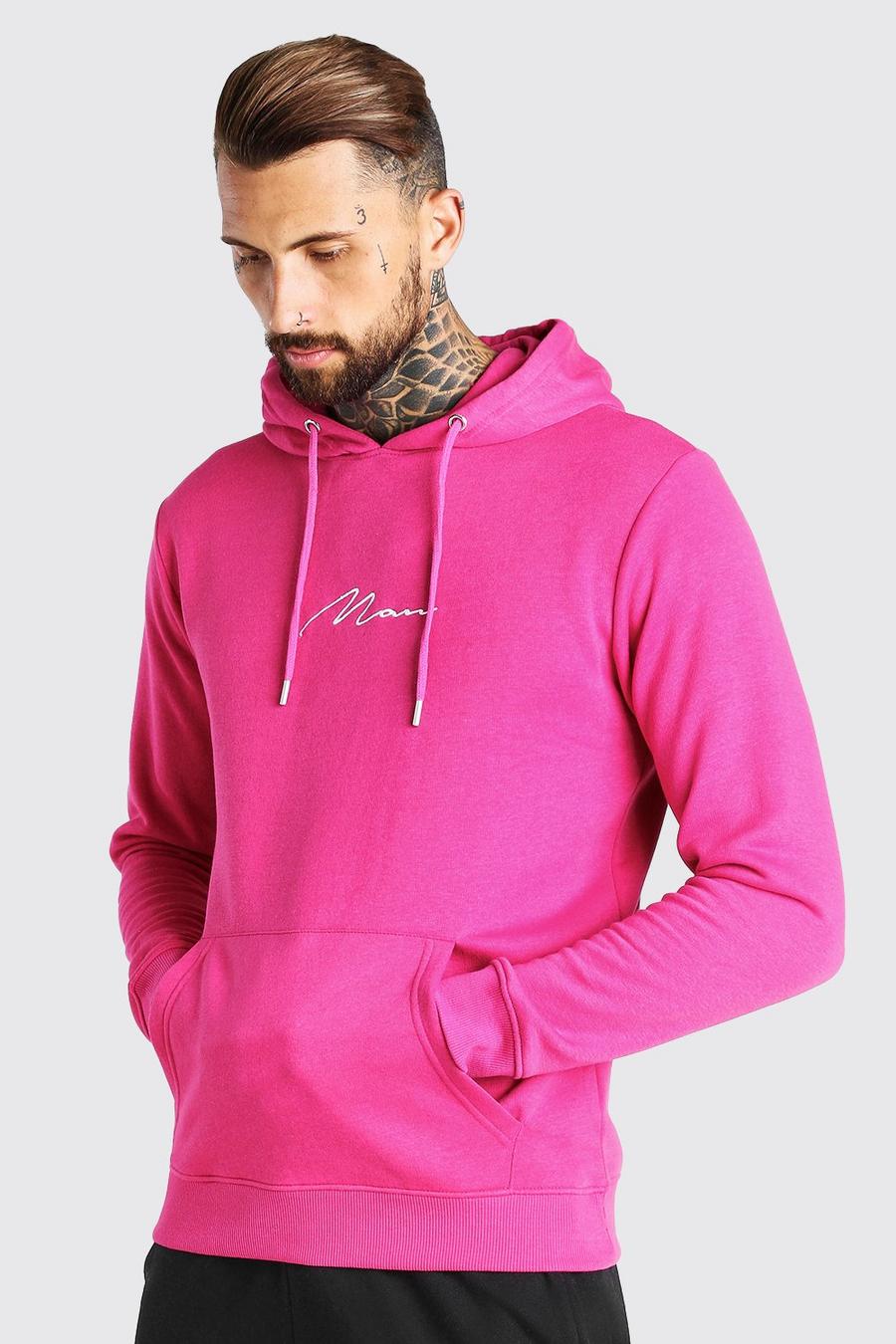 Pink MAN Signature Embroidered Hoodie image number 1