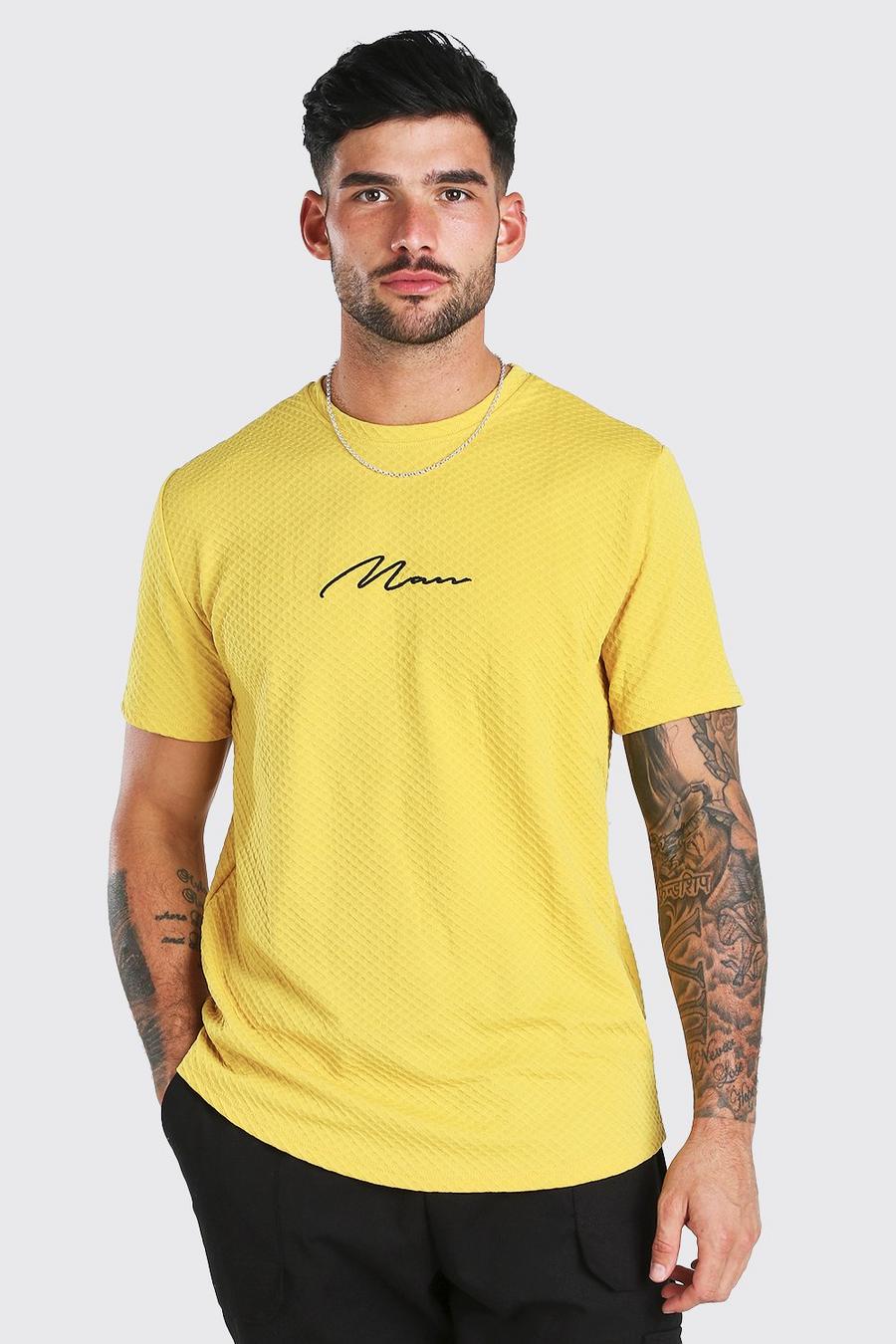 T-shirt brodé avec signature MAN image number 1