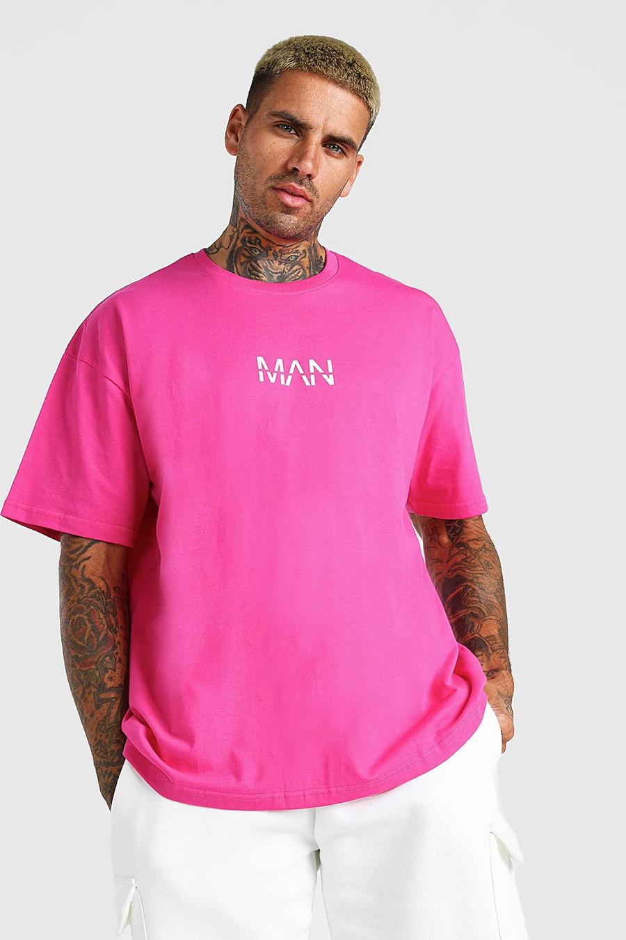 Pink Original MAN Oversize t-shirt med rund hals image number 1