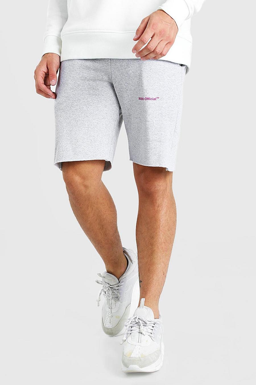 MAN Official Mittellange Jersey-Shorts, Grau meliert image number 1