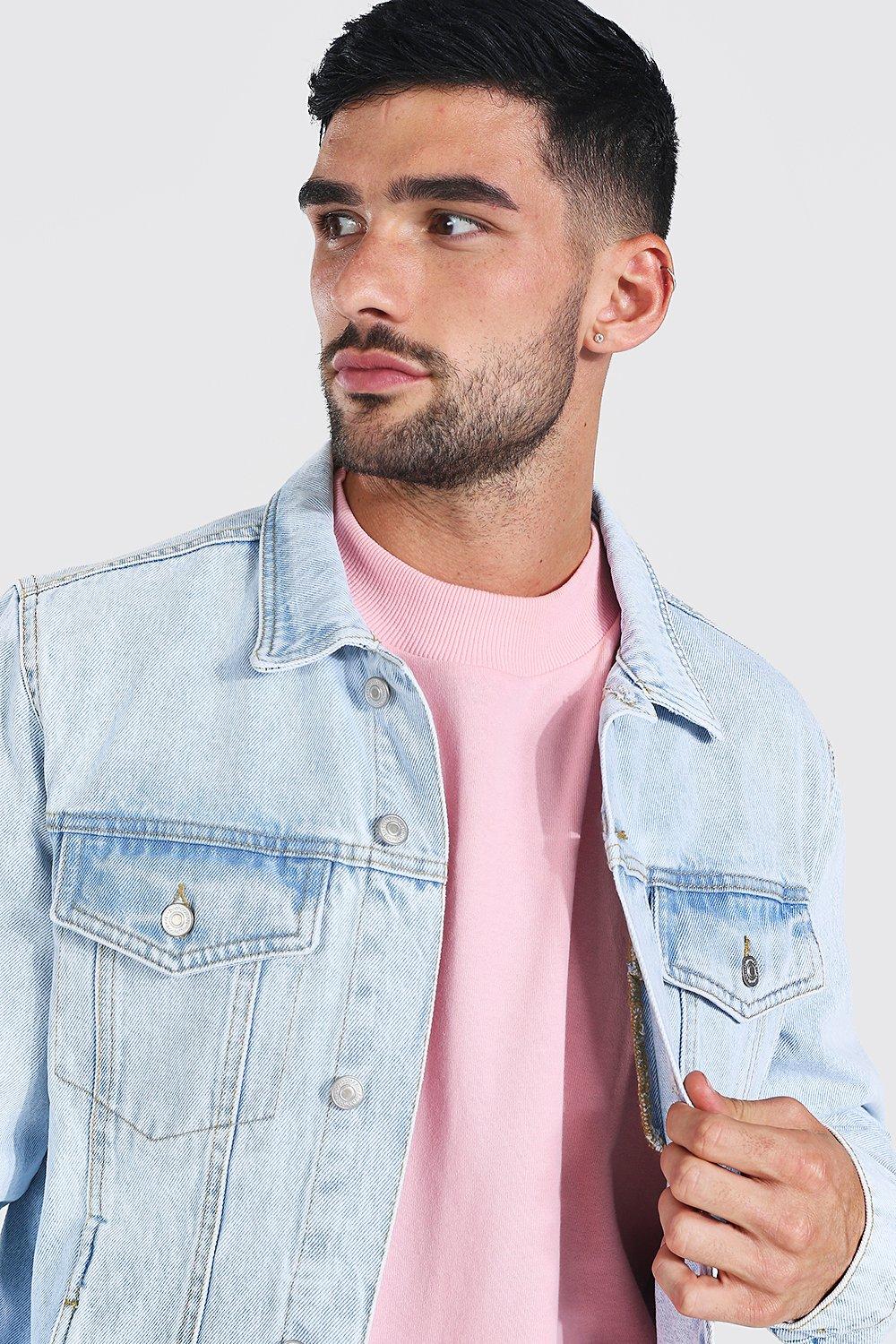 denim jacket boohoo man