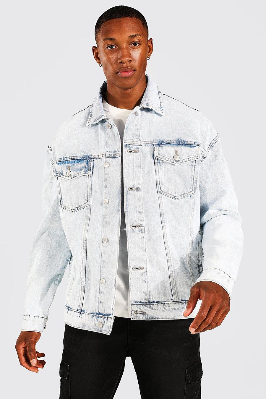 Giacca oversize in denim, Ice blue image number 1
