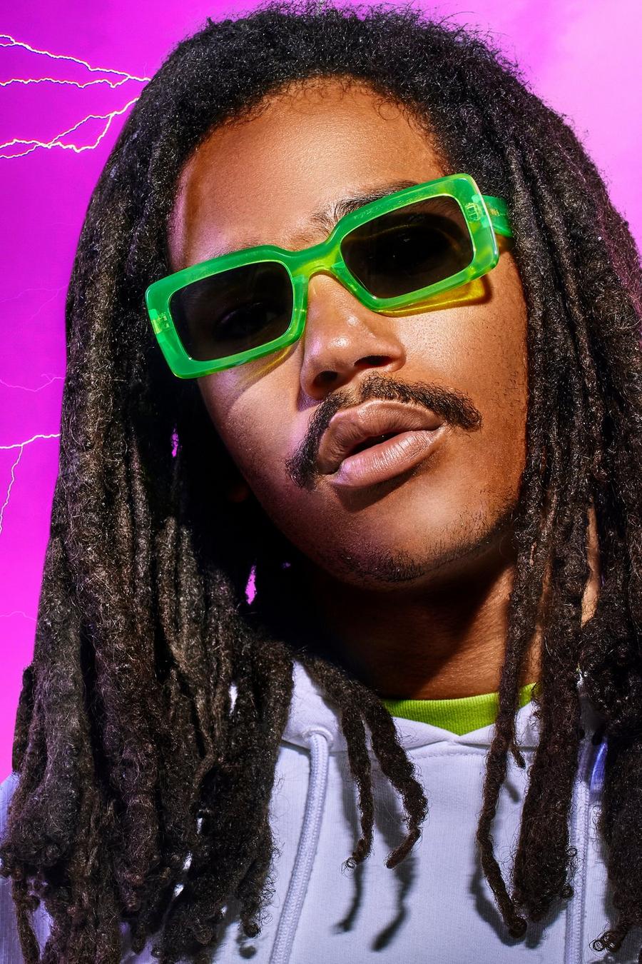 Green MAN x Roberi & Fraud Square Frame Sunglasses image number 1