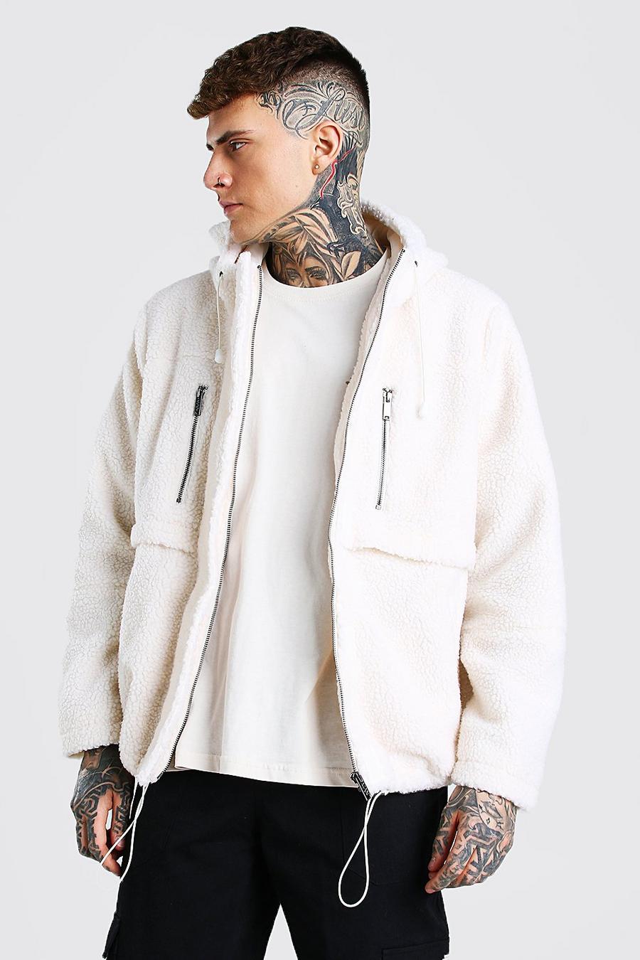 Off white Oversized Sherpa Jas image number 1