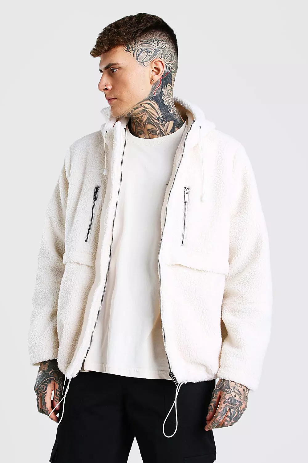 Off white Oversized Sherpa Jacket alternative image