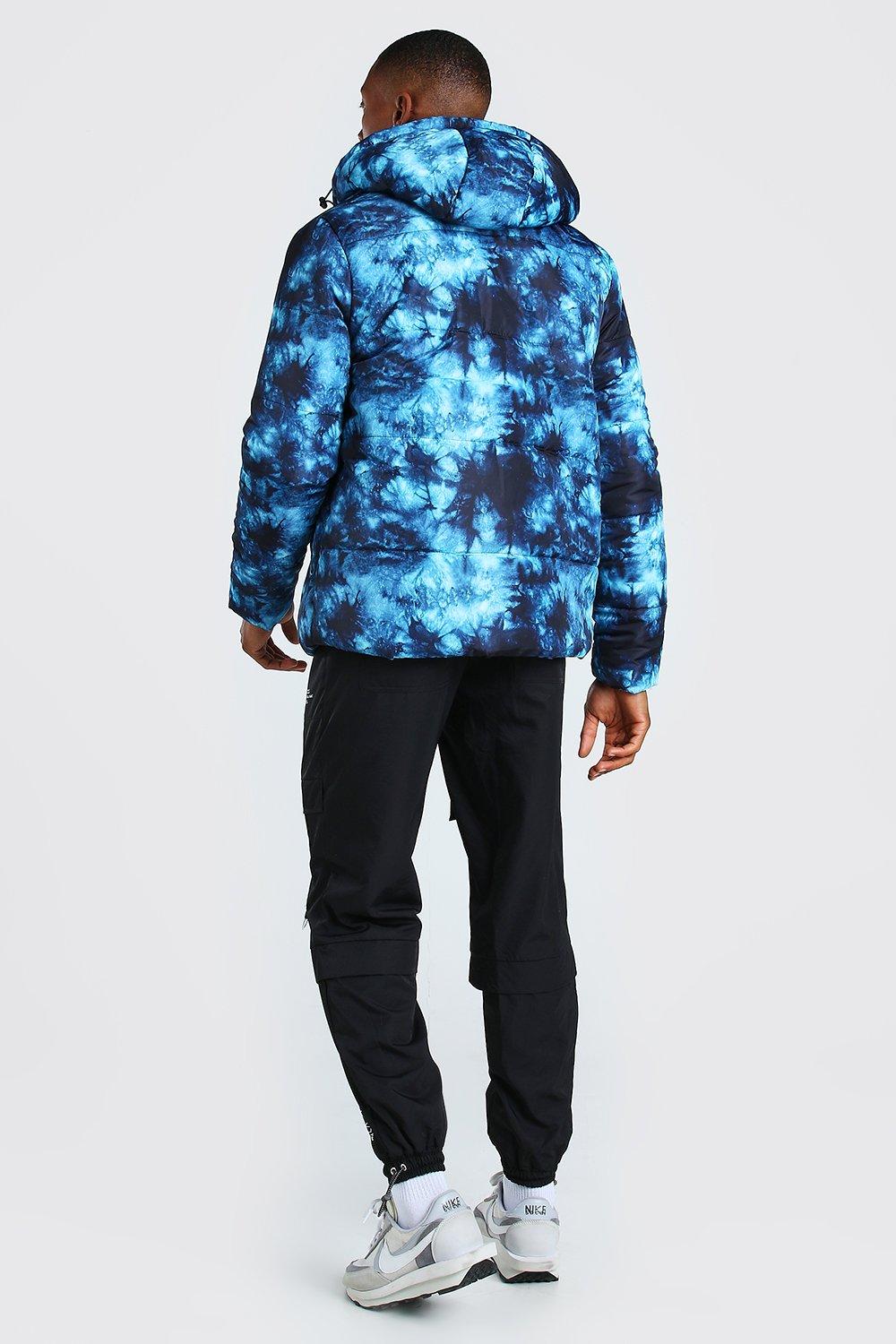 Tie dye puffer coat store