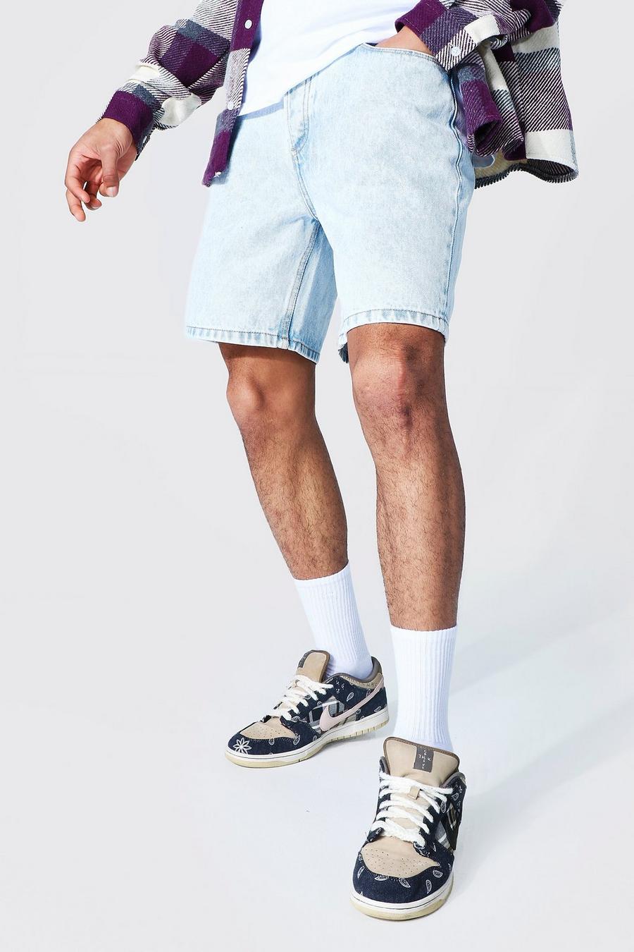 Ice blue Relaxed Fit Rigid Denim Short image number 1