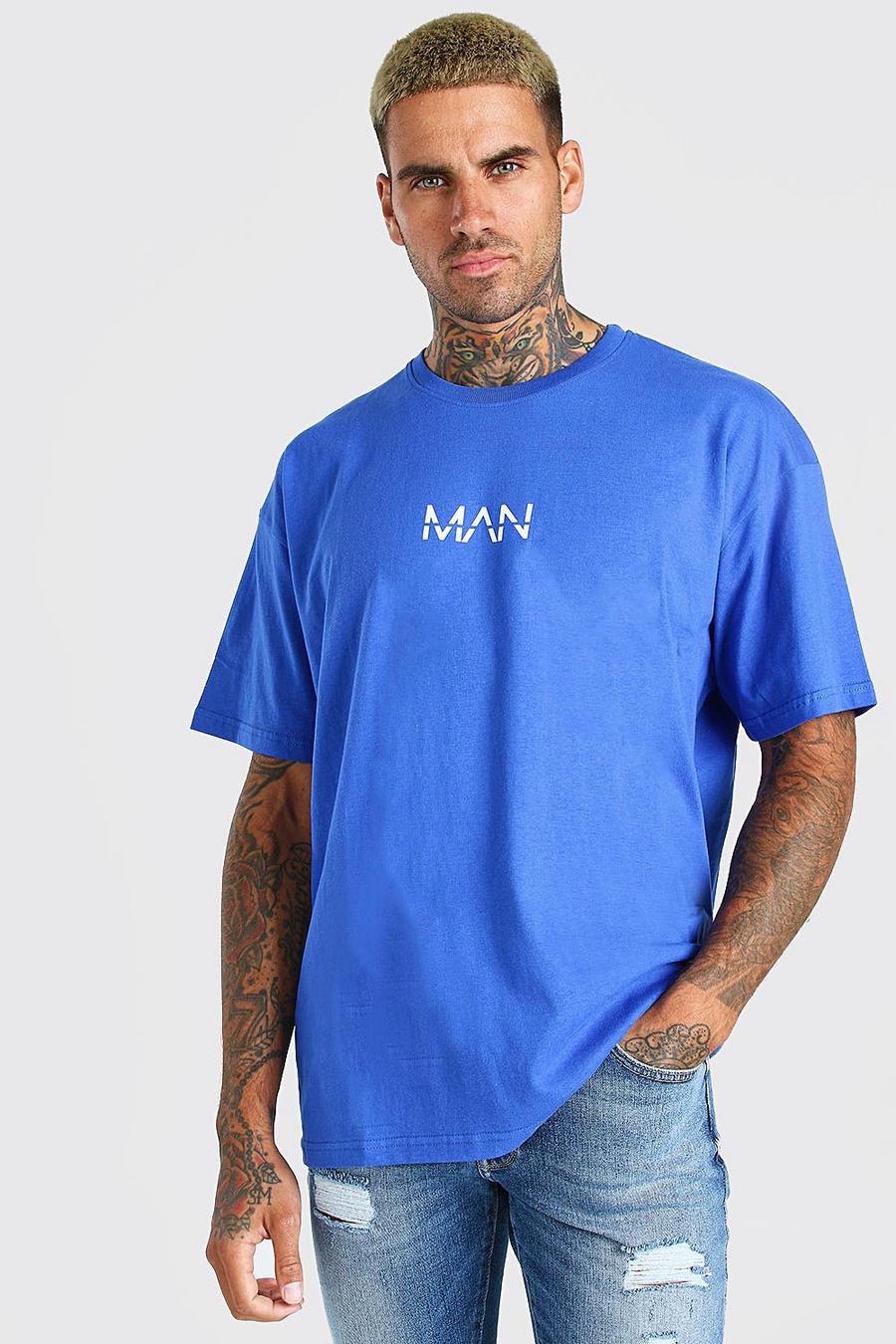Cobalt Oversized Original MAN Crew Neck T-Shirt image number 1