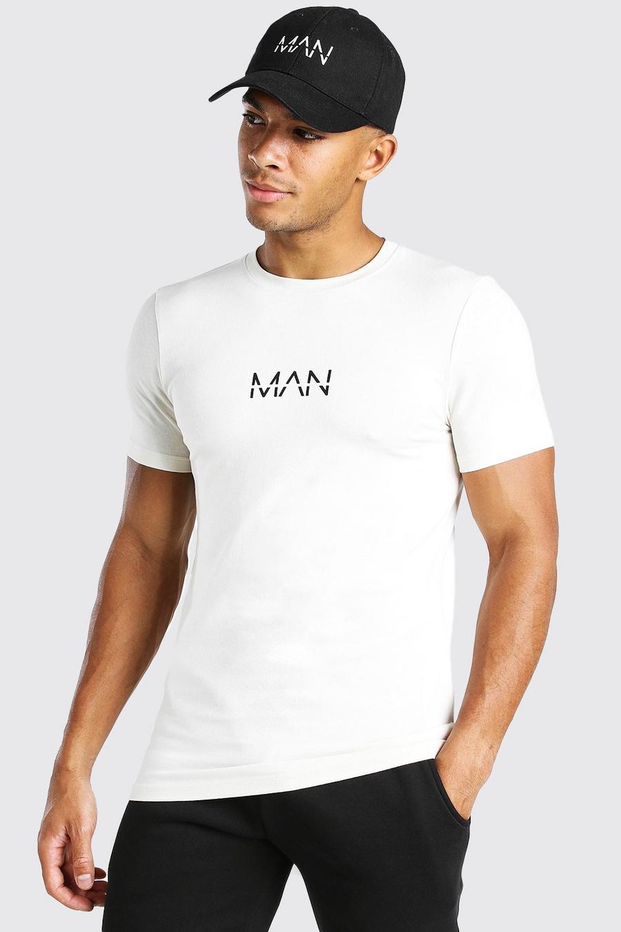 Ecru white Muscle Fit Original MAN T-Shirt image number 1