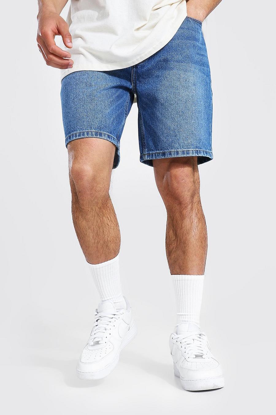 Mid blue Relaxed Fit Rigid Denim Short image number 1