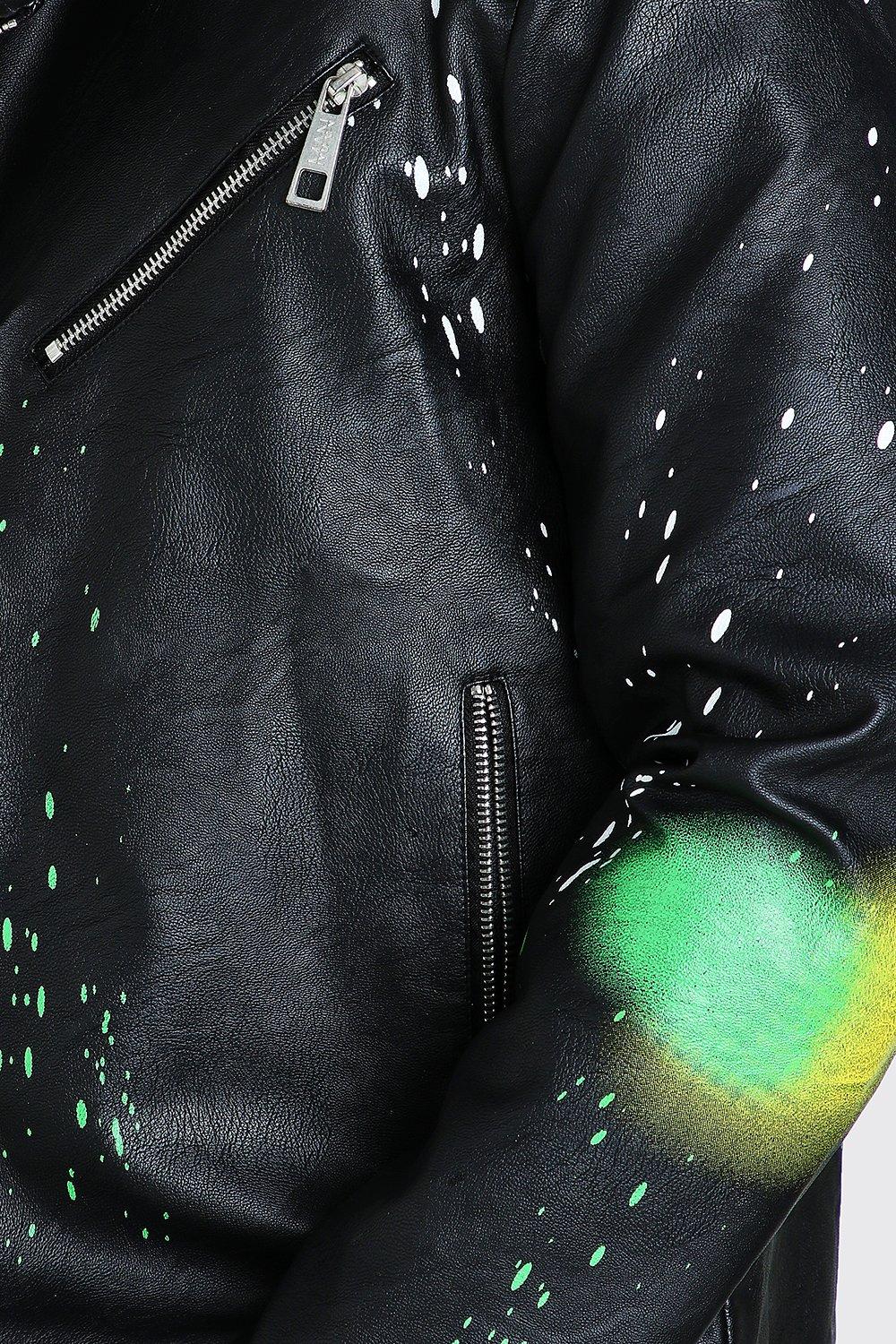 Spray paint faux leather on sale jacket