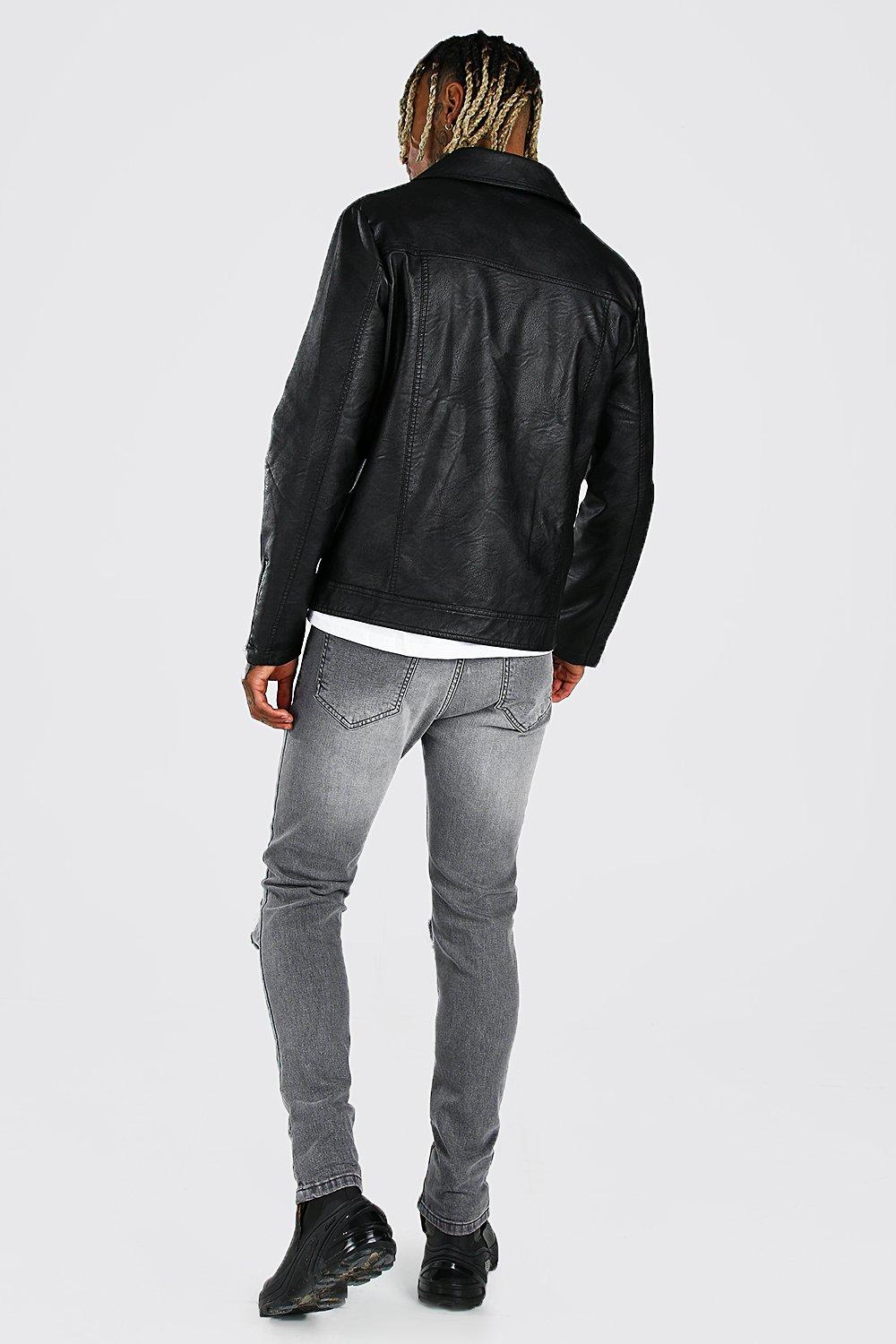Skeleton Print Biker Jacket | boohoo Skeleton Print Biker Jacket | boohoo