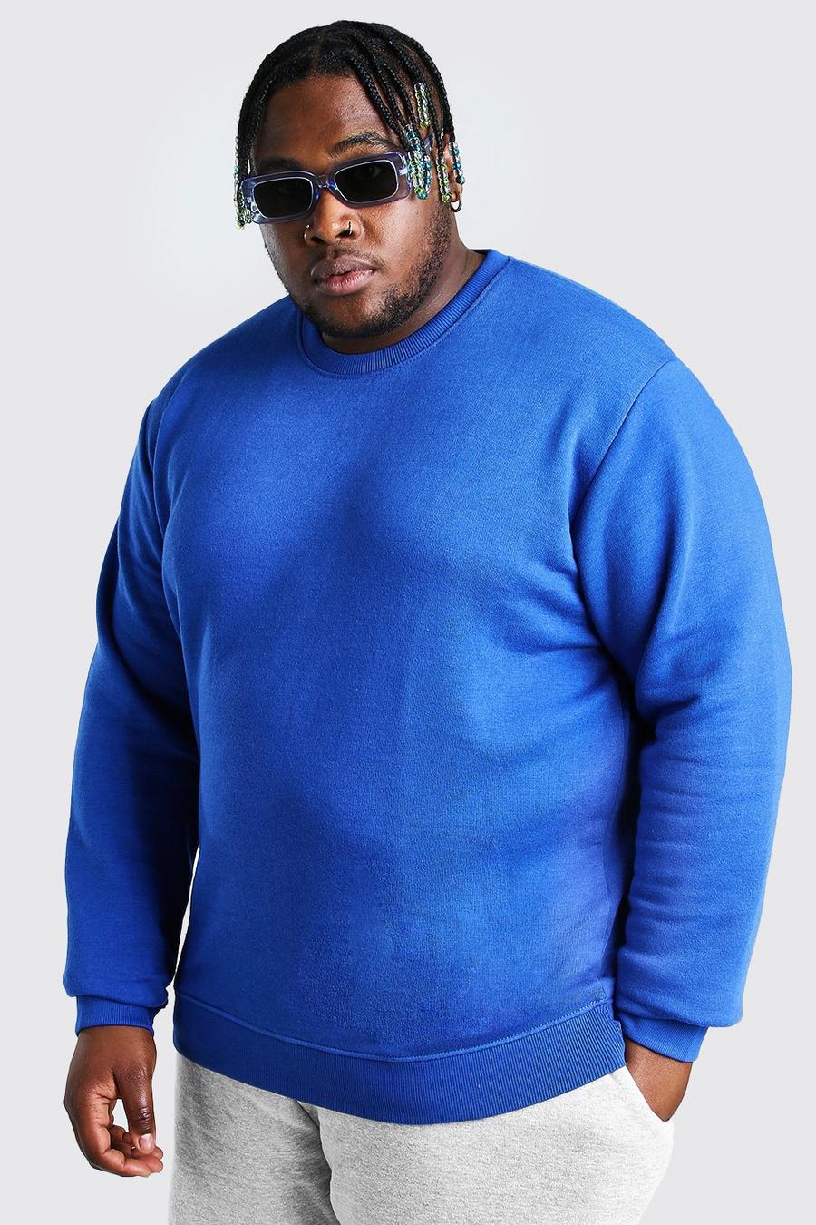 Big & Tall Basic Sweatshirt, Kobaltblau image number 1