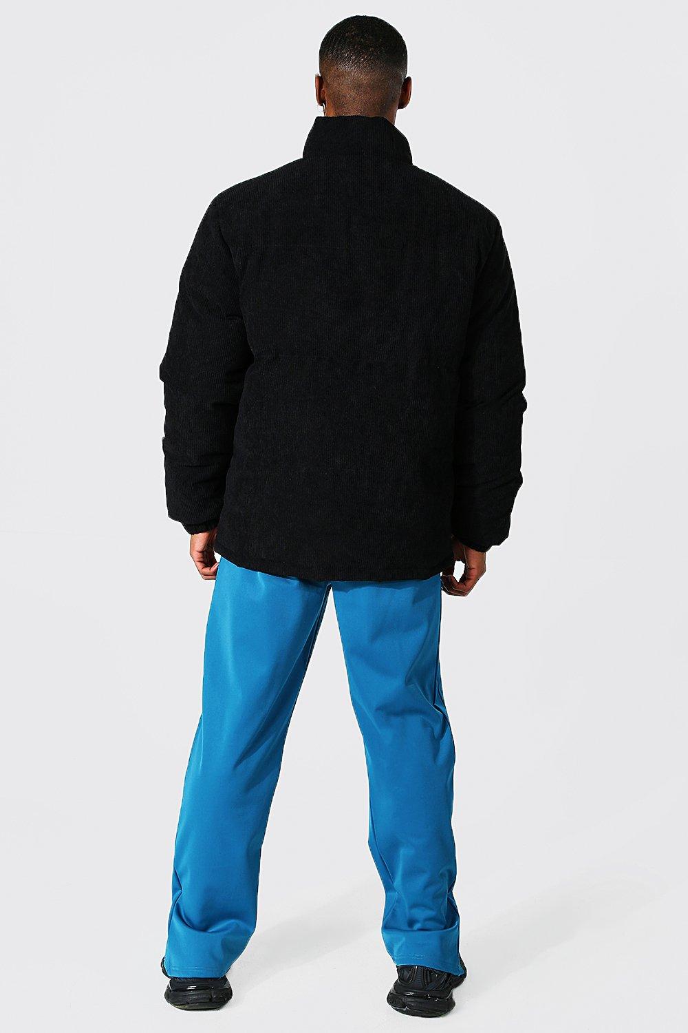 corduroy funnel neck puffer