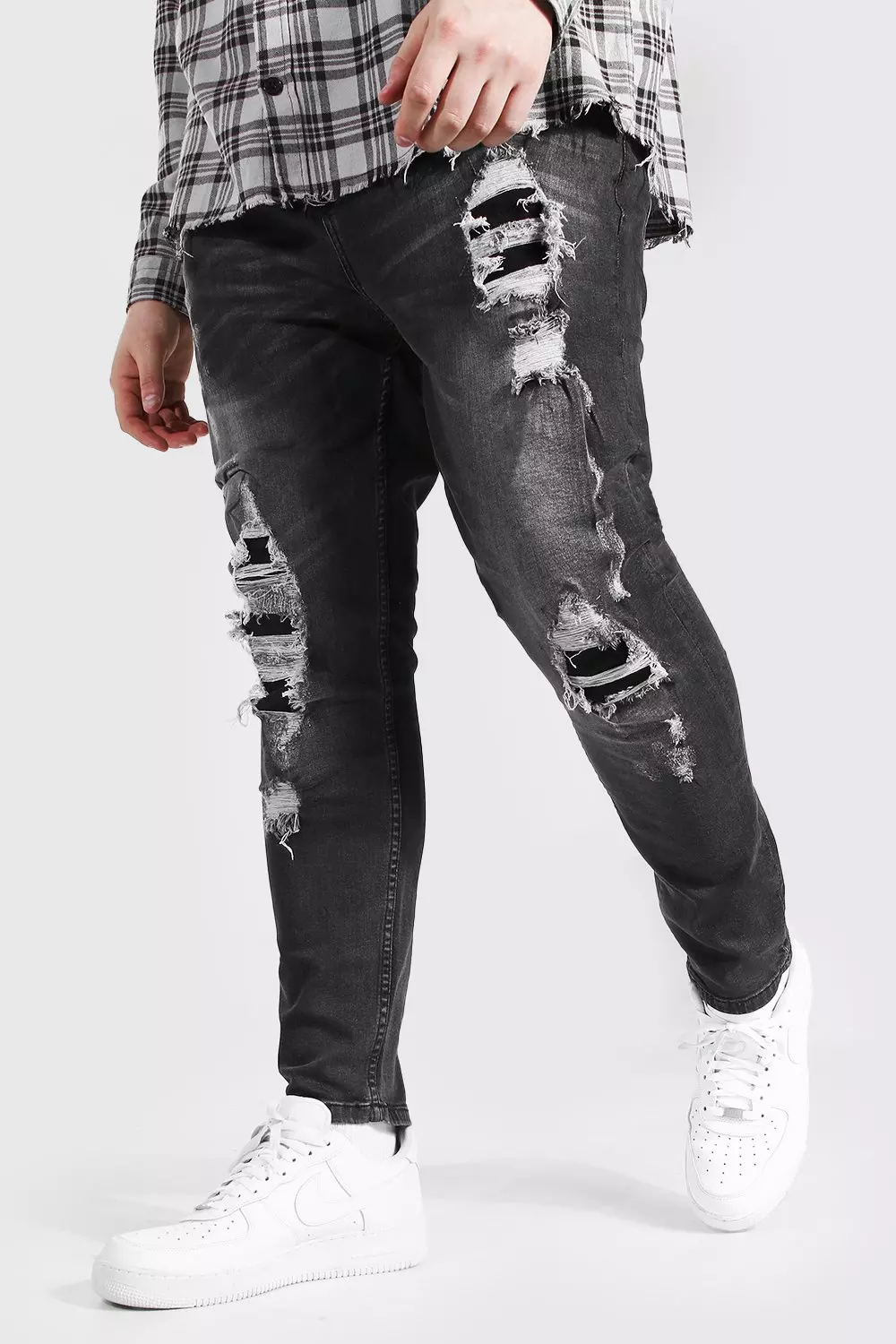 Charcoal hot sale distressed jeans