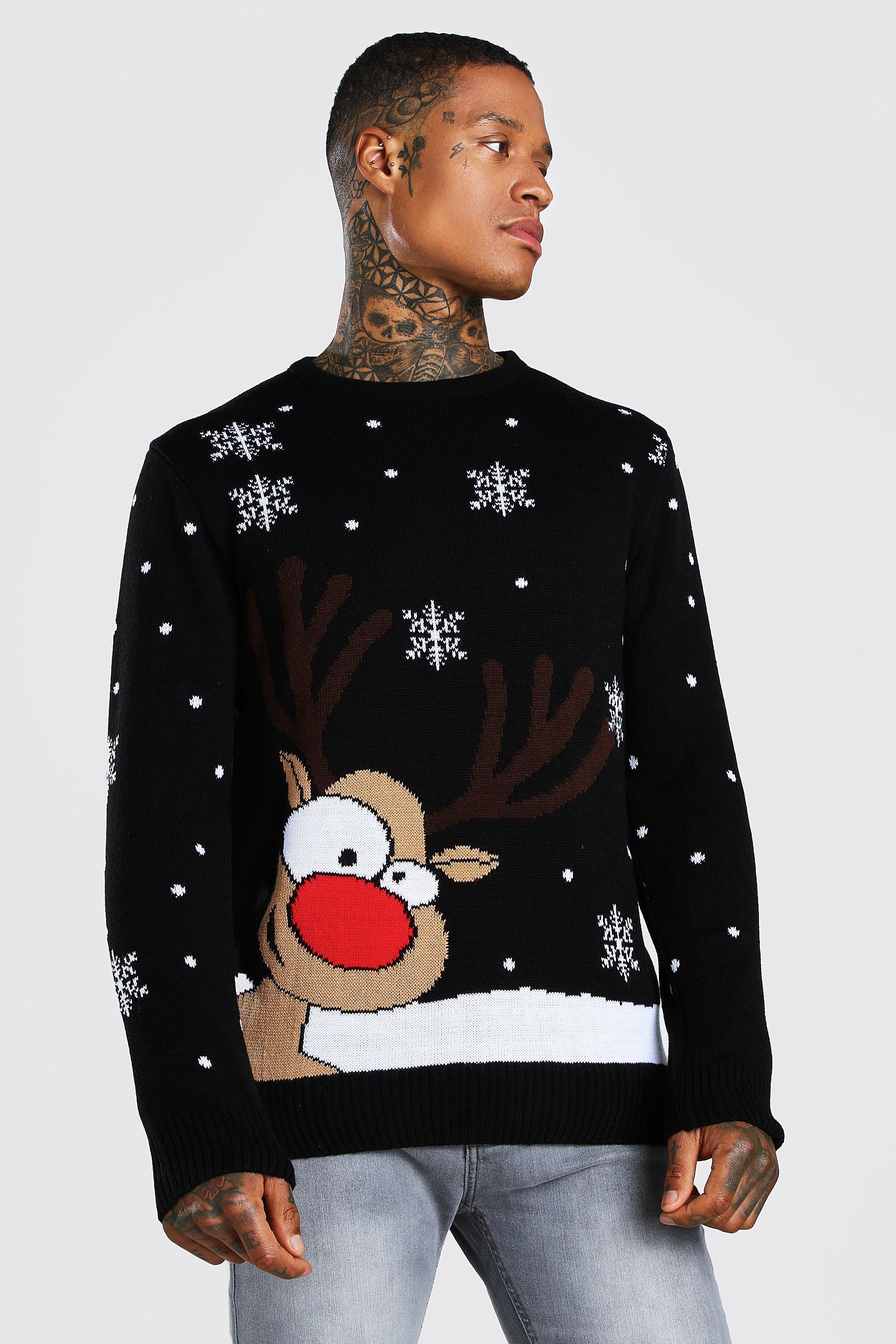 black reindeer jumper