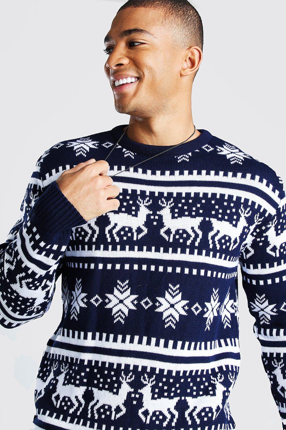 Pull jacquard noel discount homme