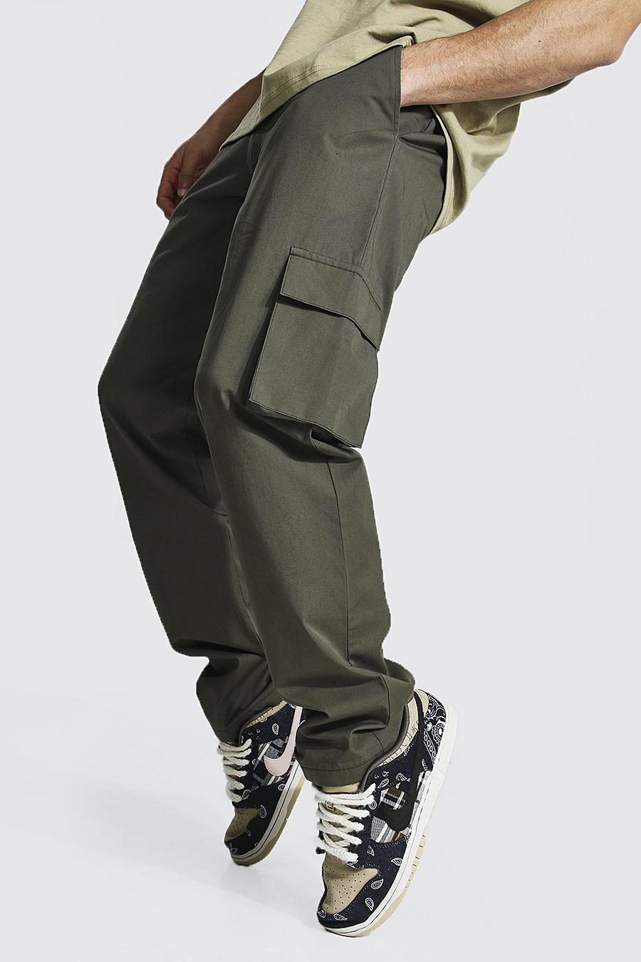 Light khaki Relaxed Fit Cargo Chino Pants image number 1