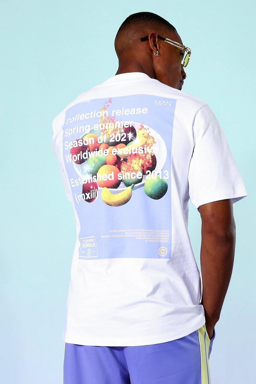 White vit Fruit Print Back Graphic T-shirt image number 1