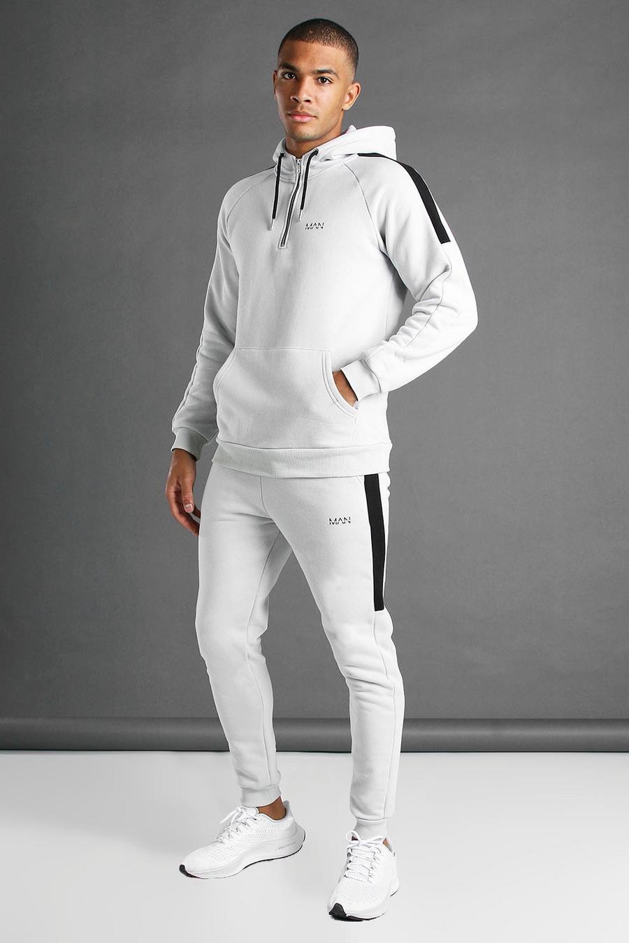 MAN Active Tapered 1/4 Zip Panelled Tracksuit image number 1