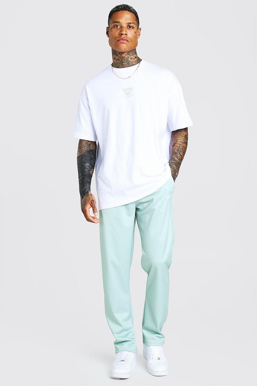 MAN Set aus T-Shirt und Trikot-Jogginghosen in Übergröße, Salbeigrün image number 1