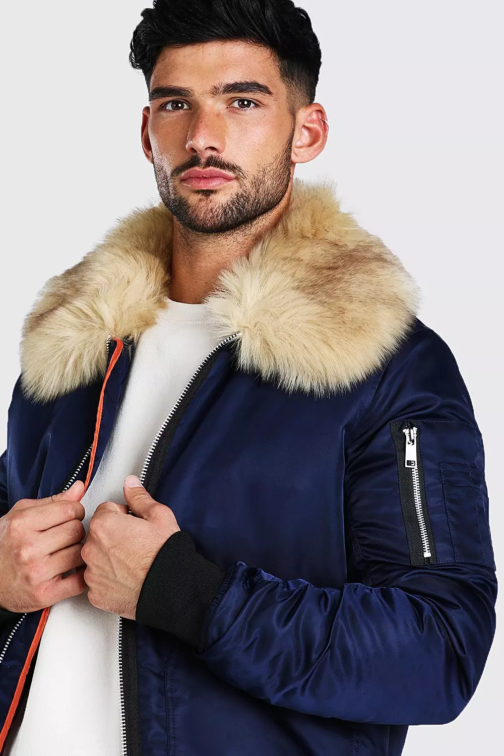 Faux fur collar ma1 bomber outlet jacket