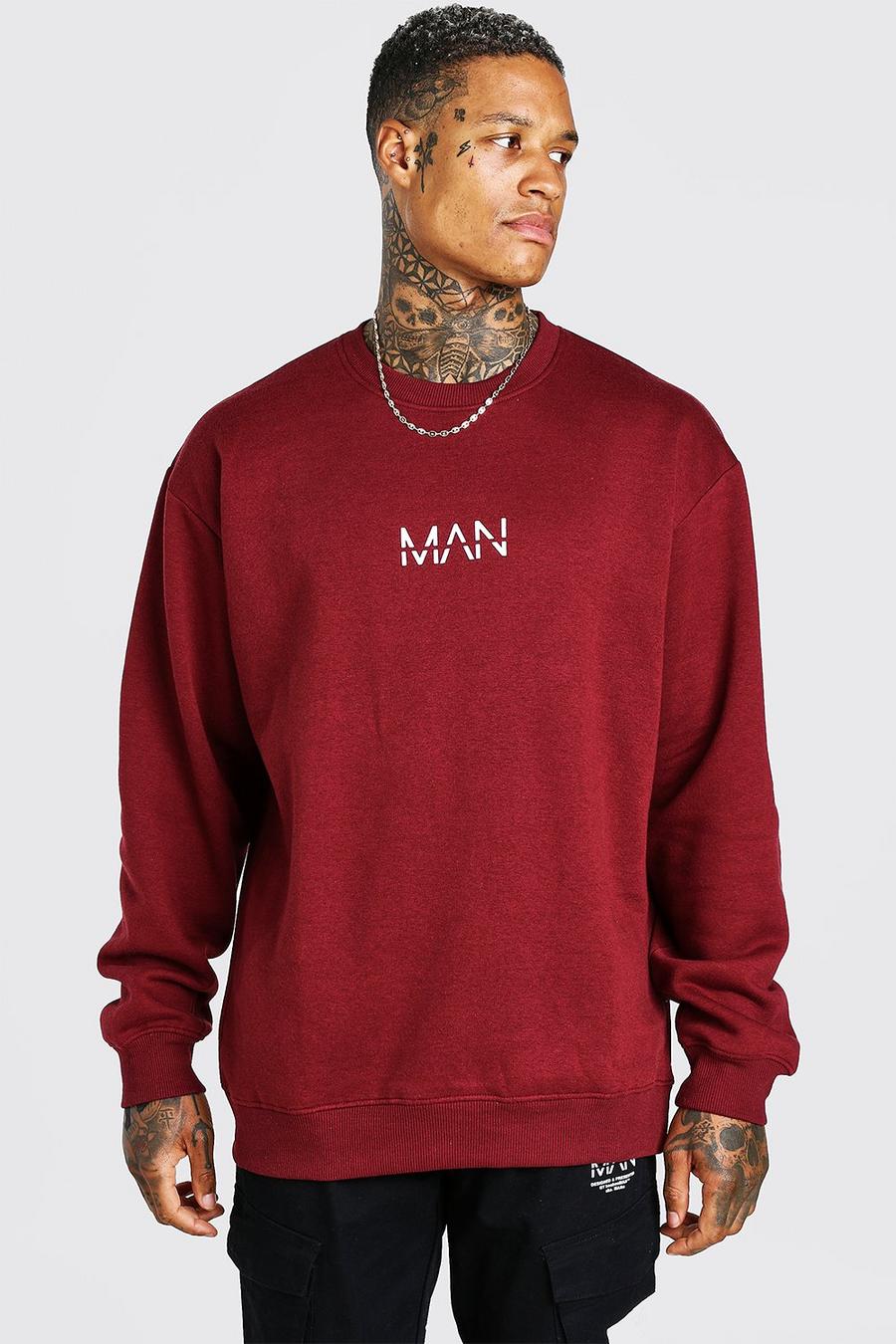 Burgundy Original MAN Oversize sweatshirt image number 1