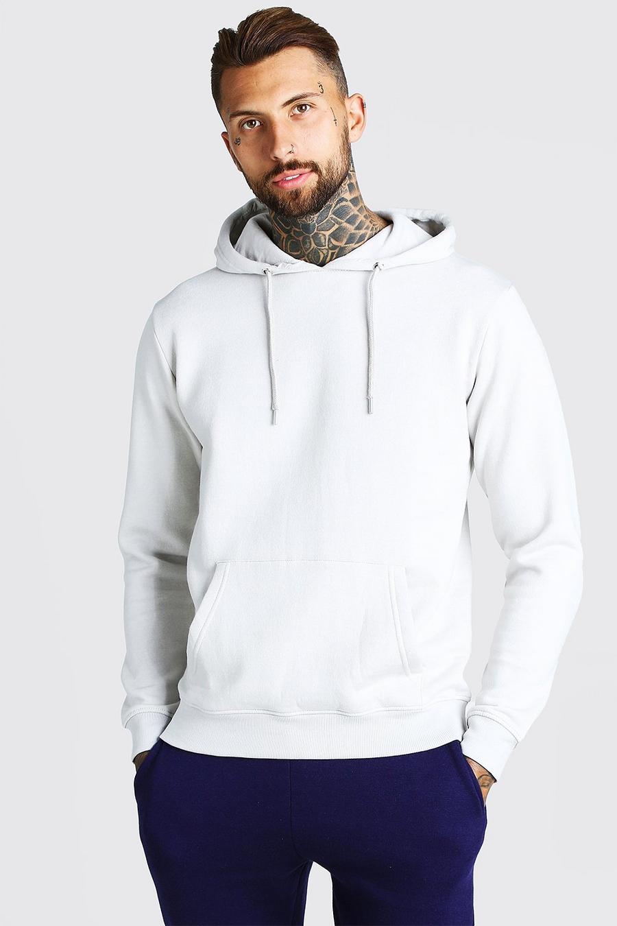 Silver Basic Over The Head Fleece Hoodie image number 1