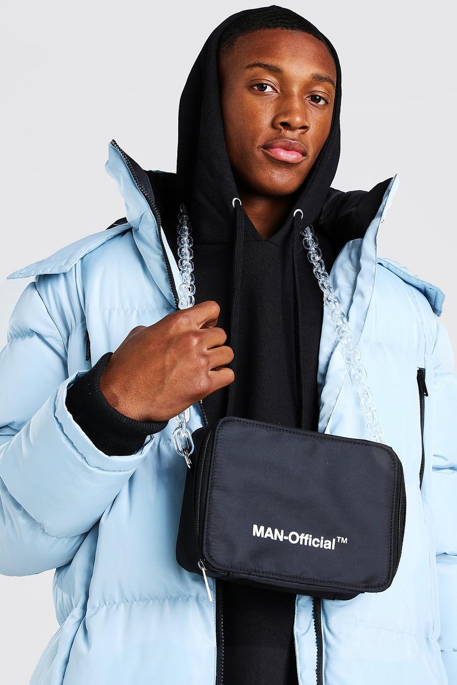 Black MAN Multi Pocket Bag With Chain Strap image number 1