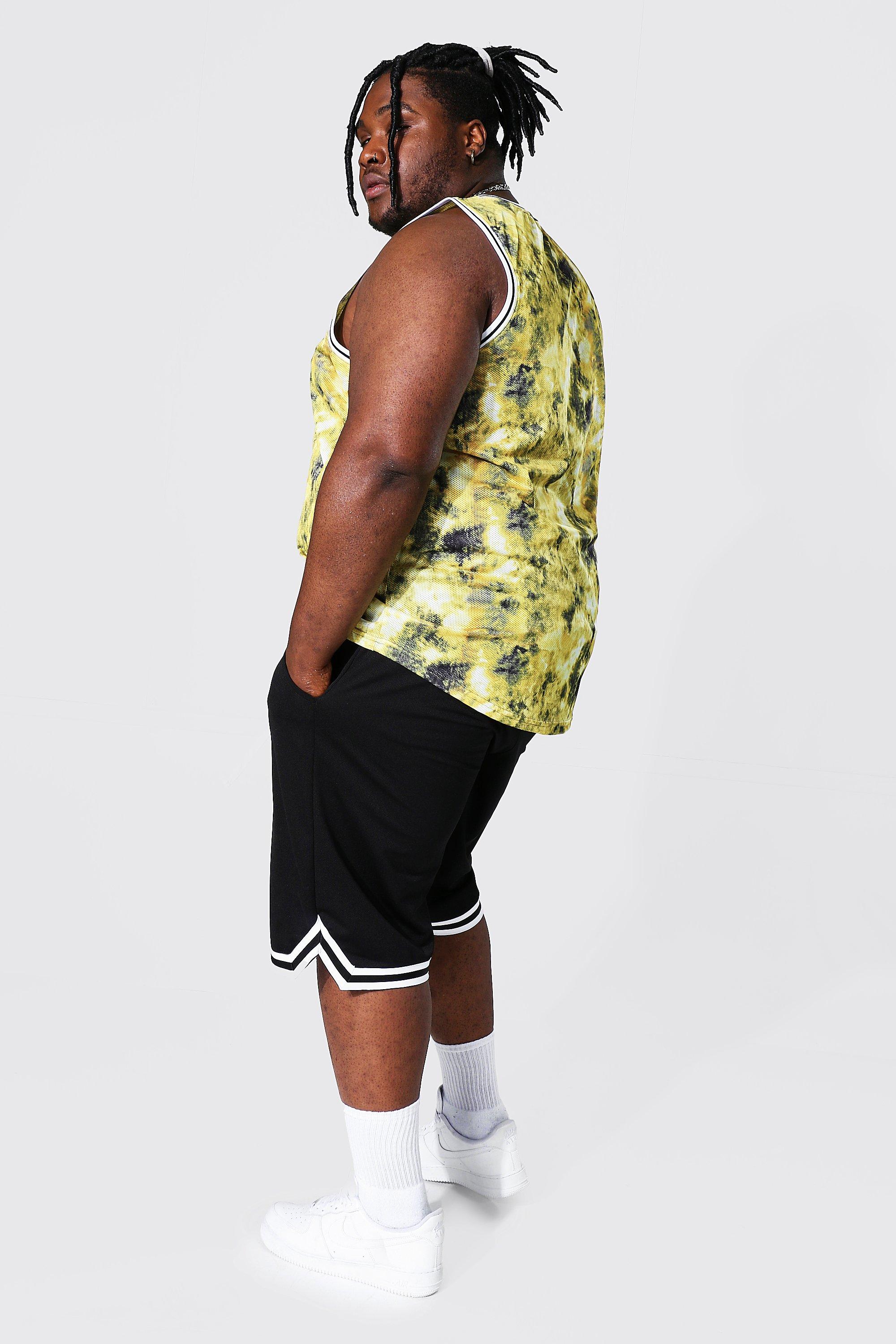 Plus Size Mesh Tie Dye Basketball Vest boohoo UK