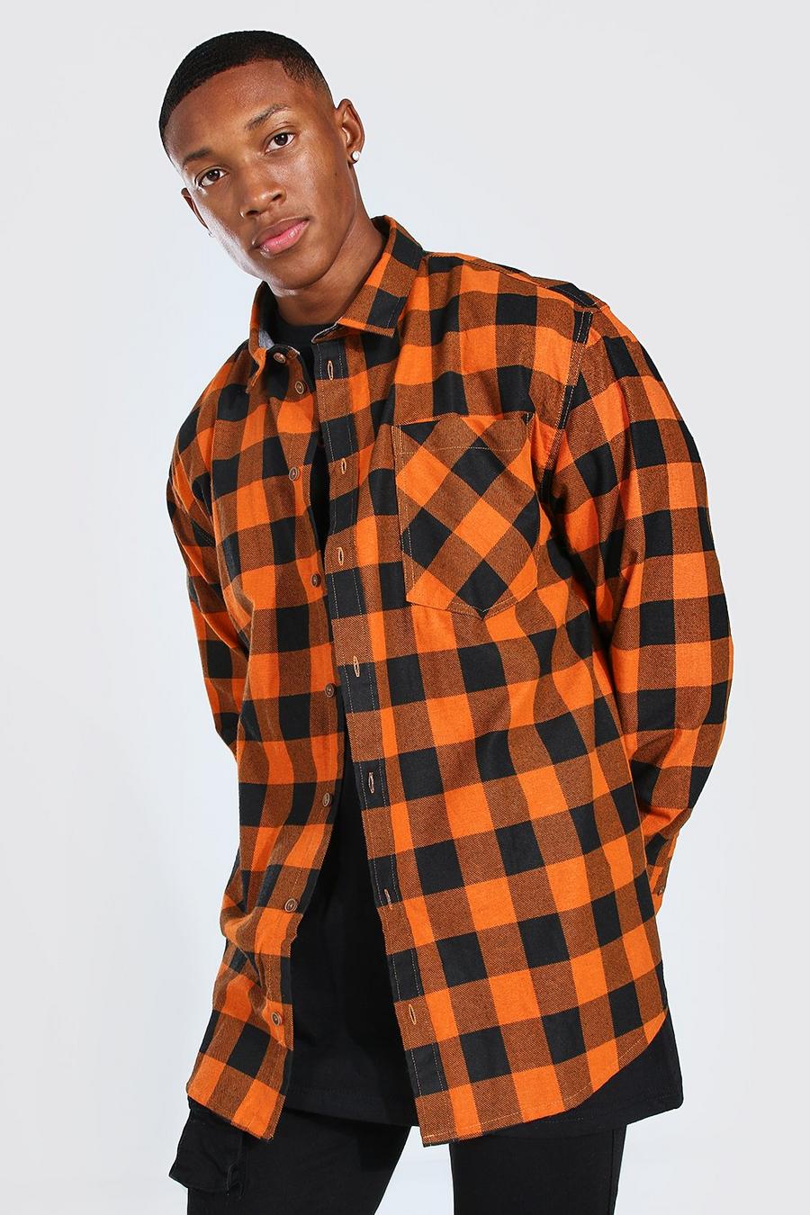 Orange Long Sleeve Oversized Fit Shirt image number 1
