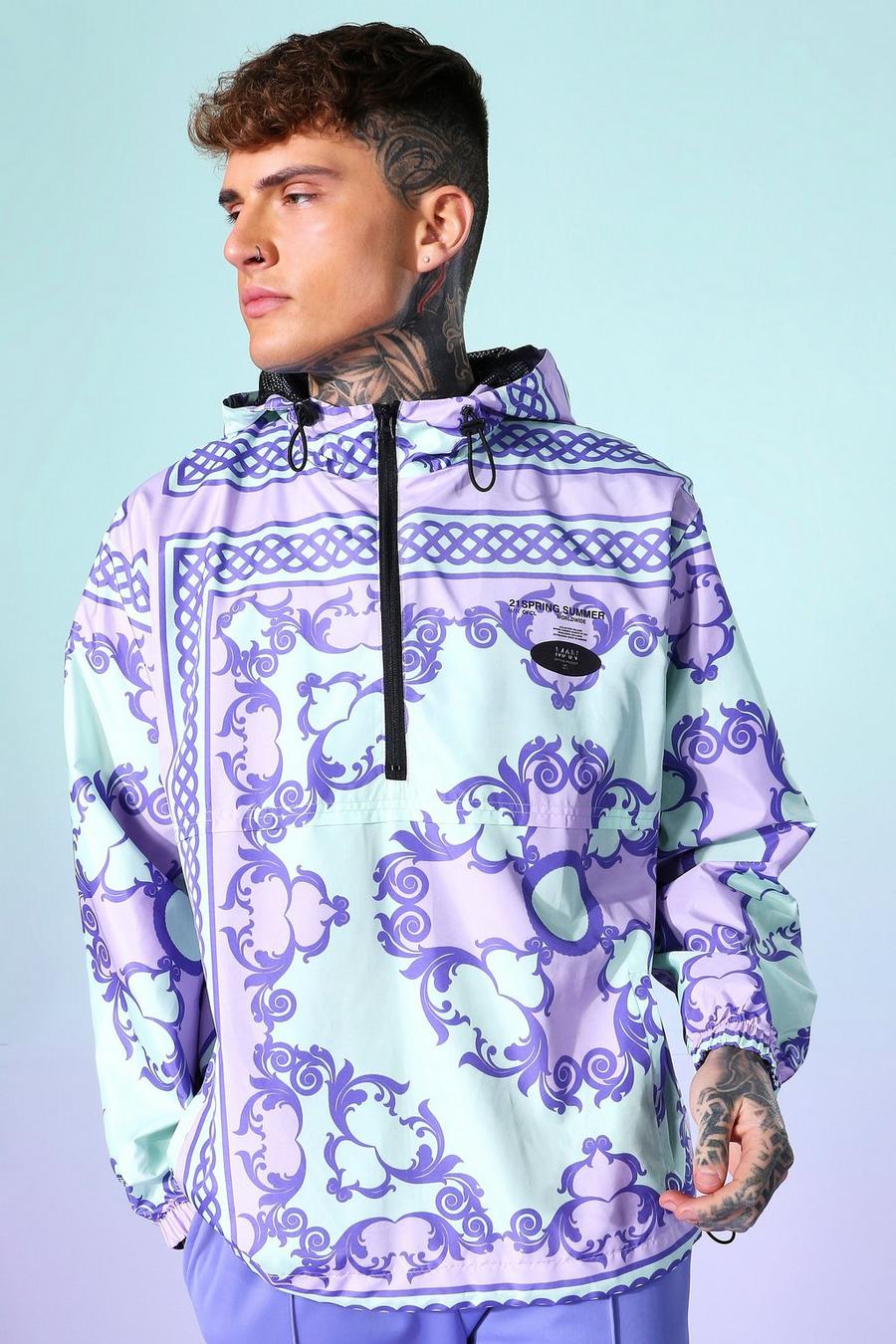Mint Baroque Hooded Oversized Cagoule image number 1