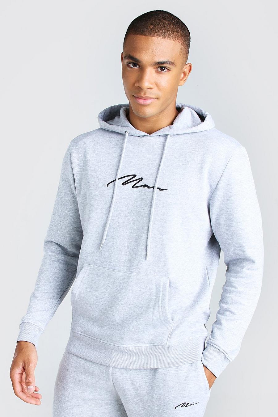 Grey marl 2 Pack MAN Signature Over The Head Hoodie image number 1