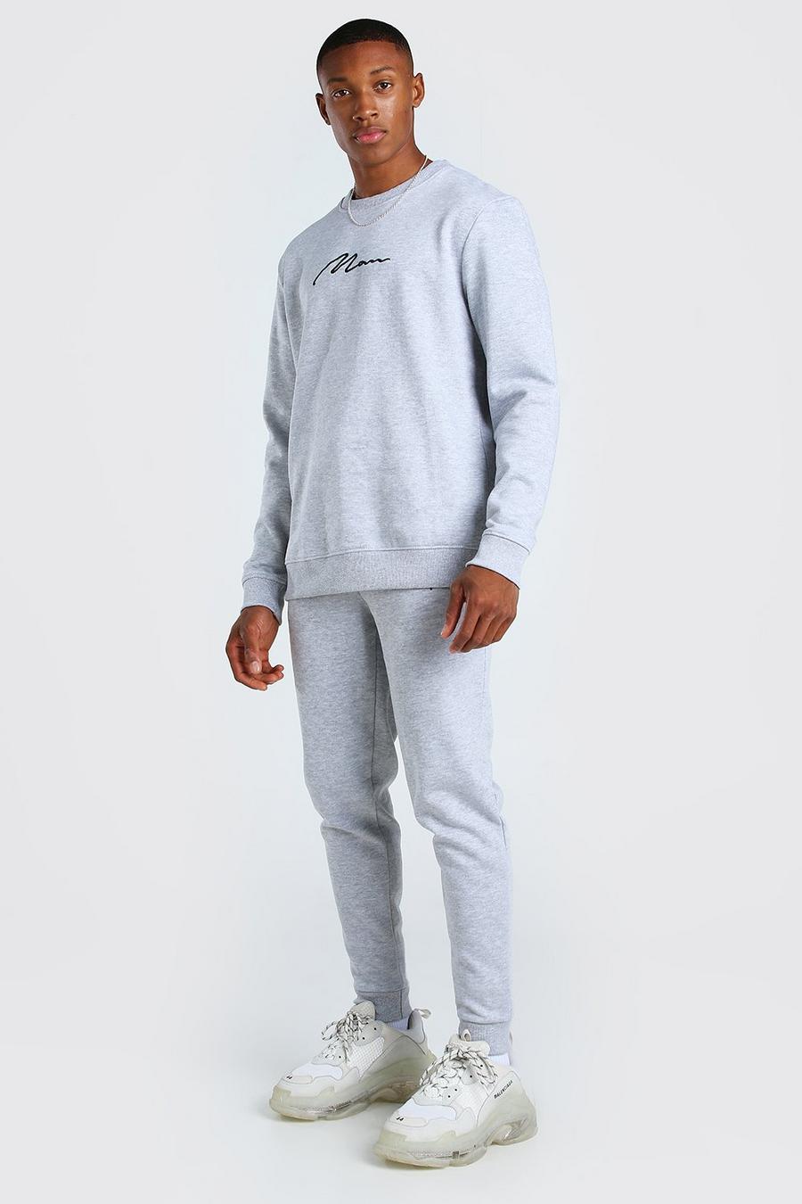 Grey marl MAN Signature Sweater Tracksuit image number 1