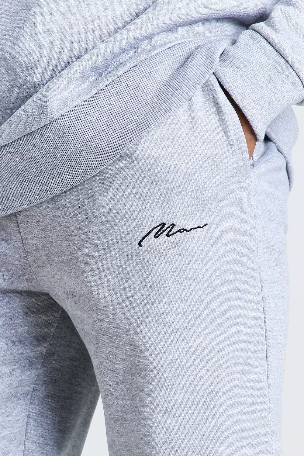 Grey marl MAN Signature Half Zip Tracksuit alternative image
