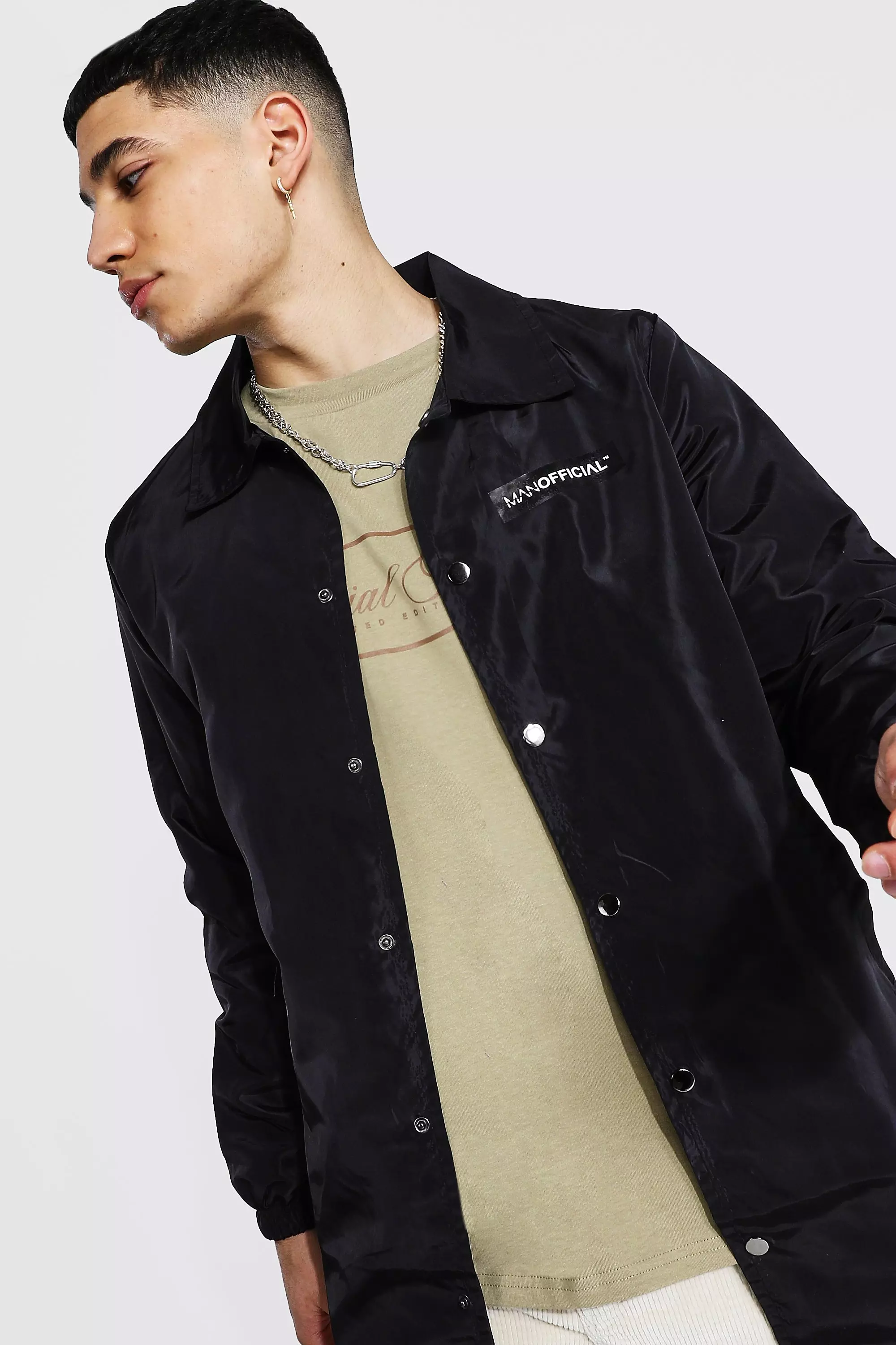 MAN Official Branded Nylon Longline Coach Jacket
