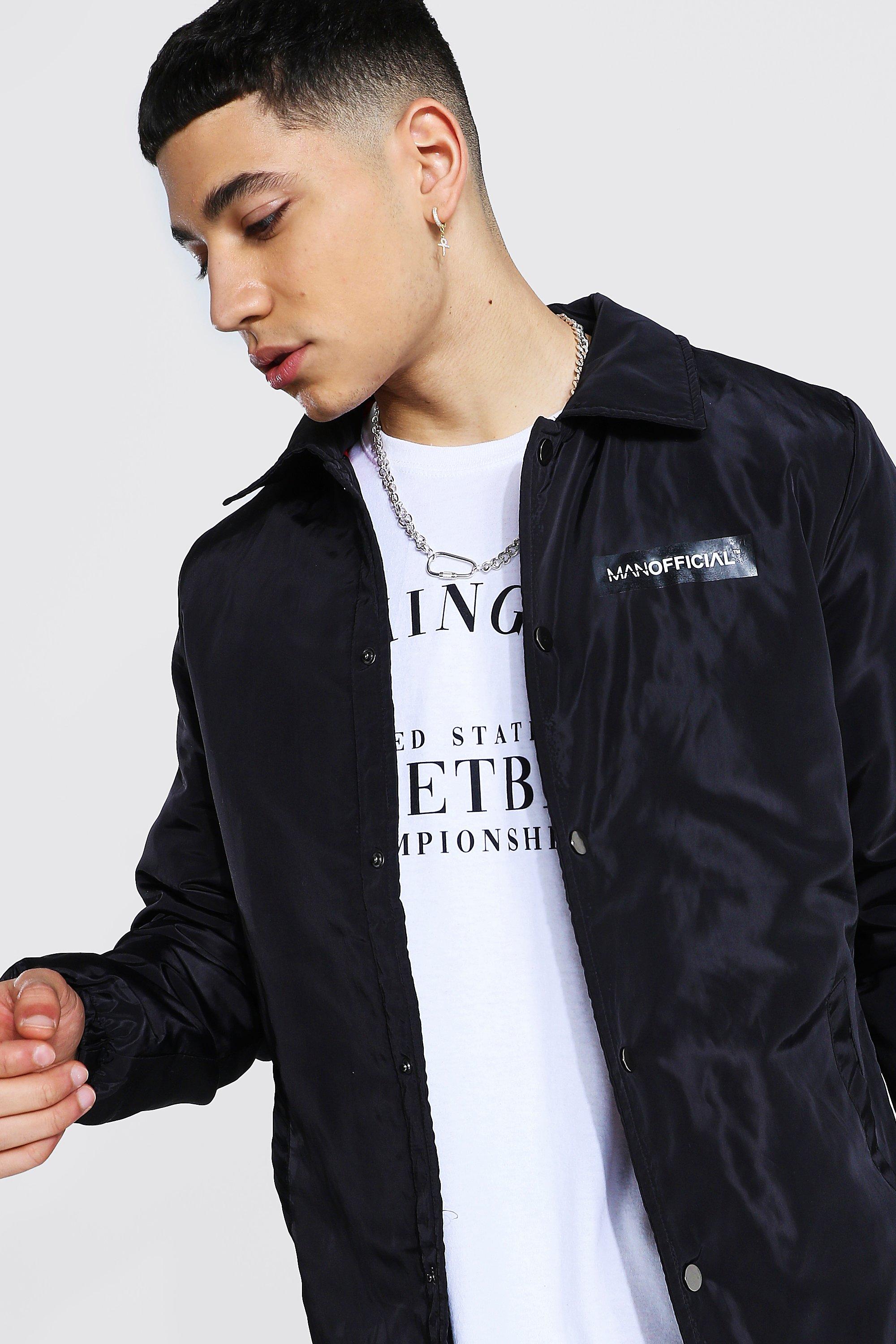 MAN Official Nylon Longline Coach Jacket boohoo IL