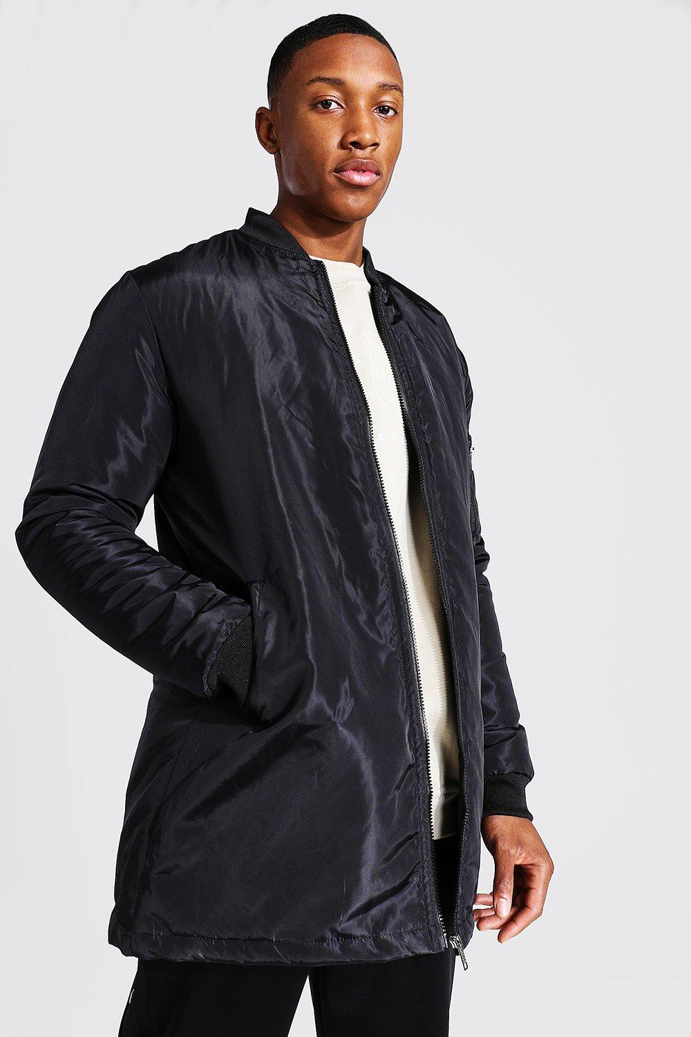 boohoo longline bomber jacket