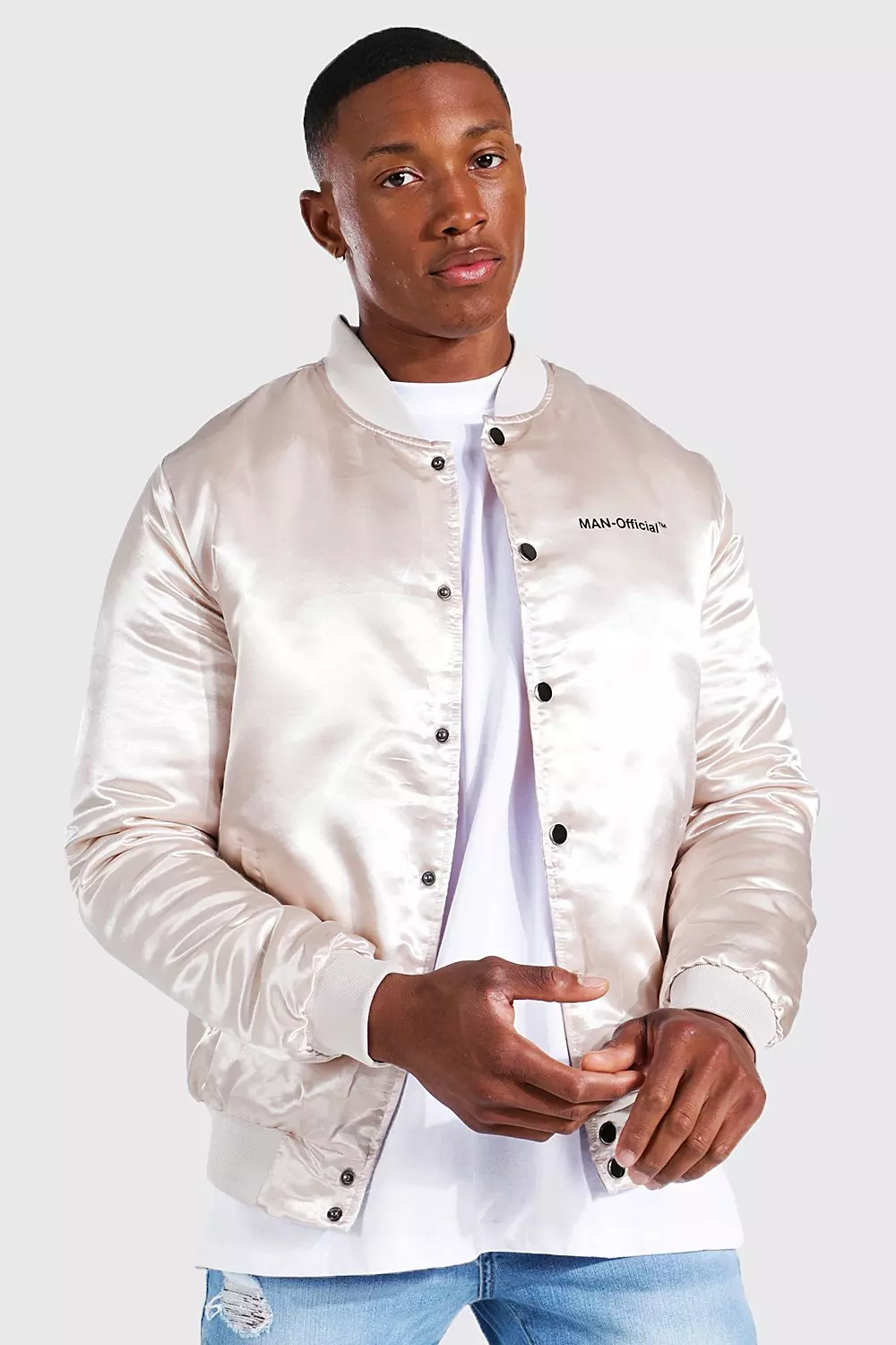 Satin bomber hot sale jacket men