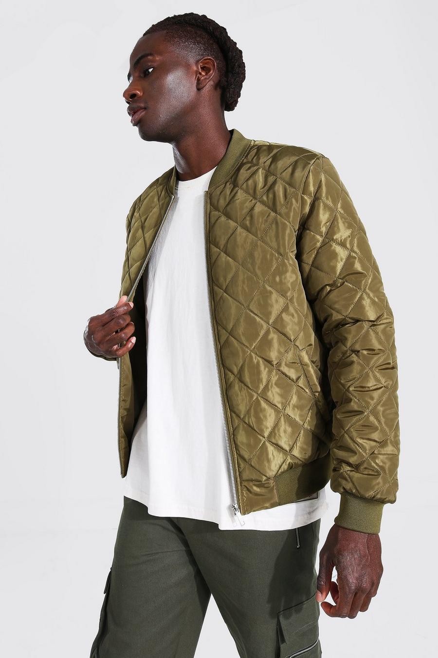 Khaki Quilted Bomber image number 1