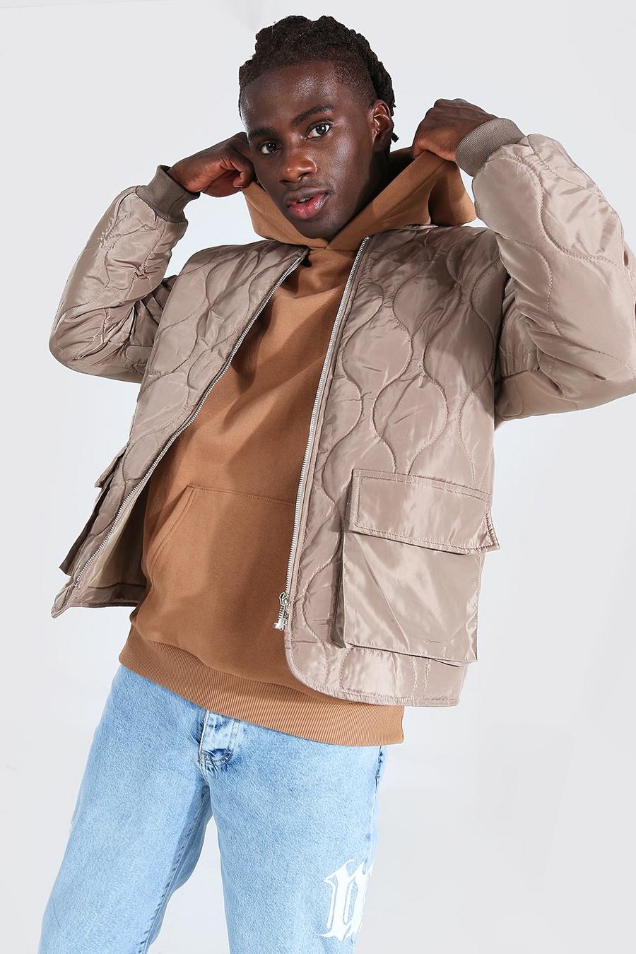 Stone Quilted Multi Pocket Bomber image number 1