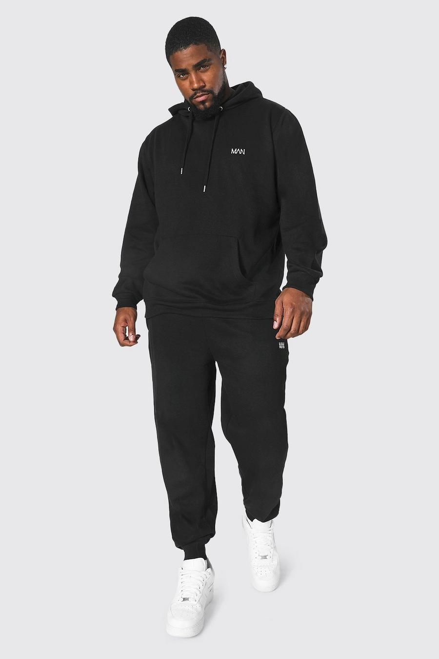 Grande taille - Sweat à capuche et pantalon de survêtement - MAN, Noir image number 1