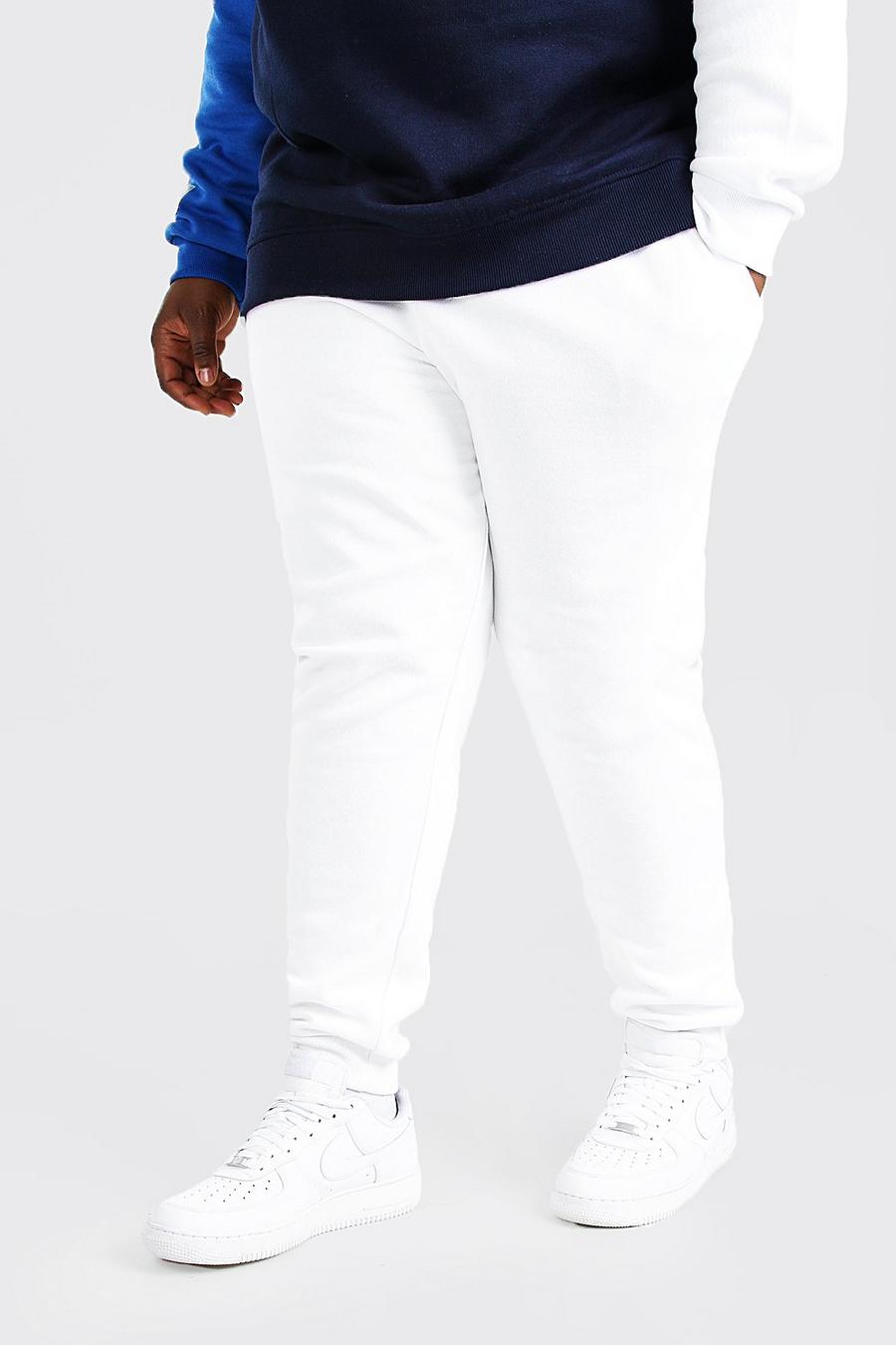 White Plus Size Basic Skinny Fit Track Pant image number 1