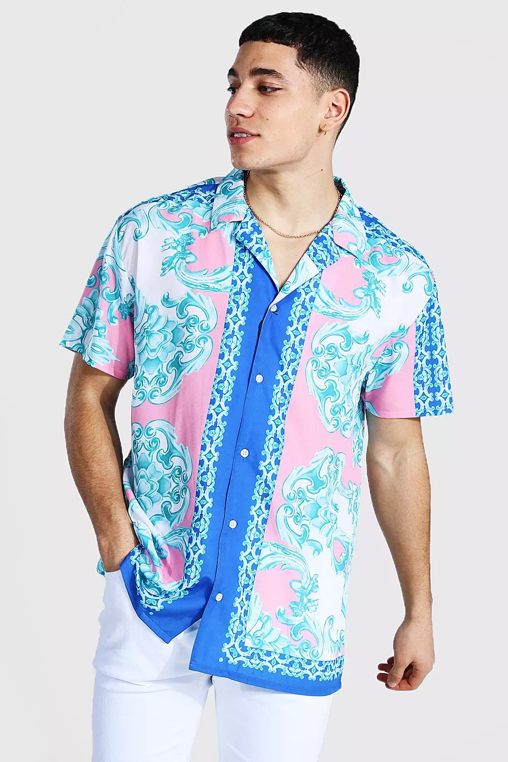 Oversized short sleeve shirt on sale mens