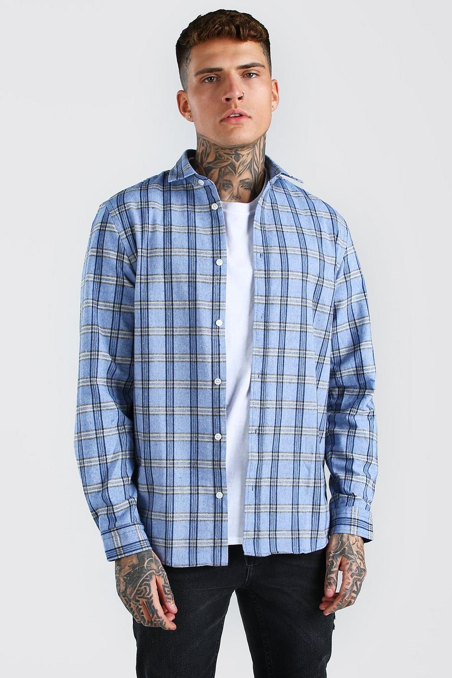 Mid blue Long Sleeve Regular Fit Check Shirt image number 1